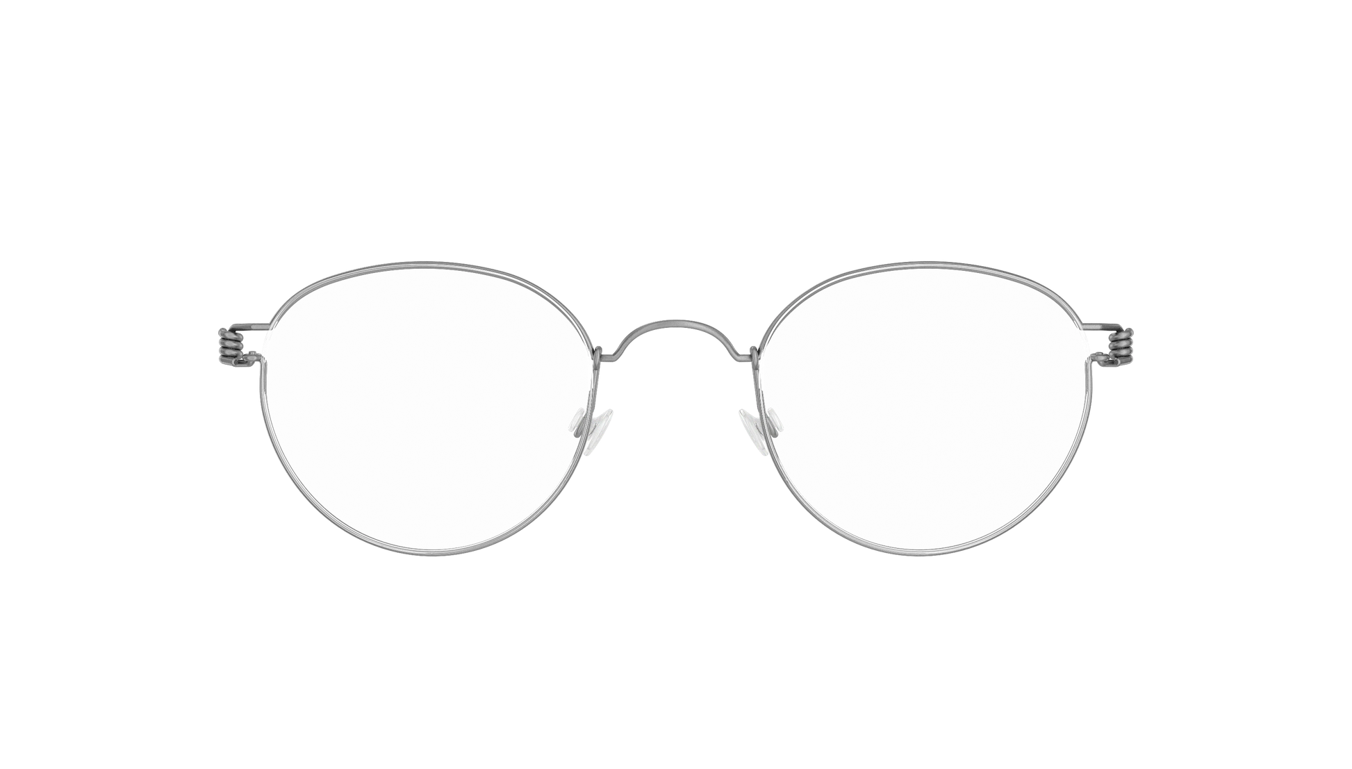 LINDBERG Air Titanium Rim Matt — Silver — titanium eyeglasses — front view — official product render