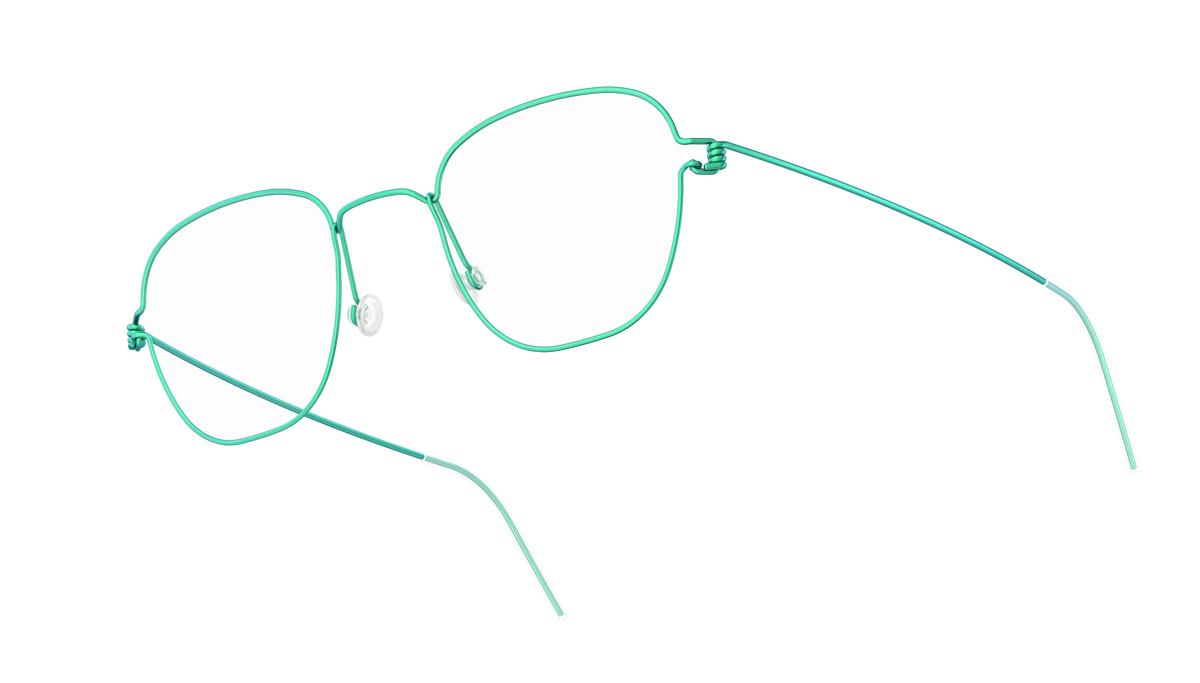 LINDBERG Air Titanium Rim Hjalmer — Teal — titanium eyeglasses — angled three-quarter view — official product render