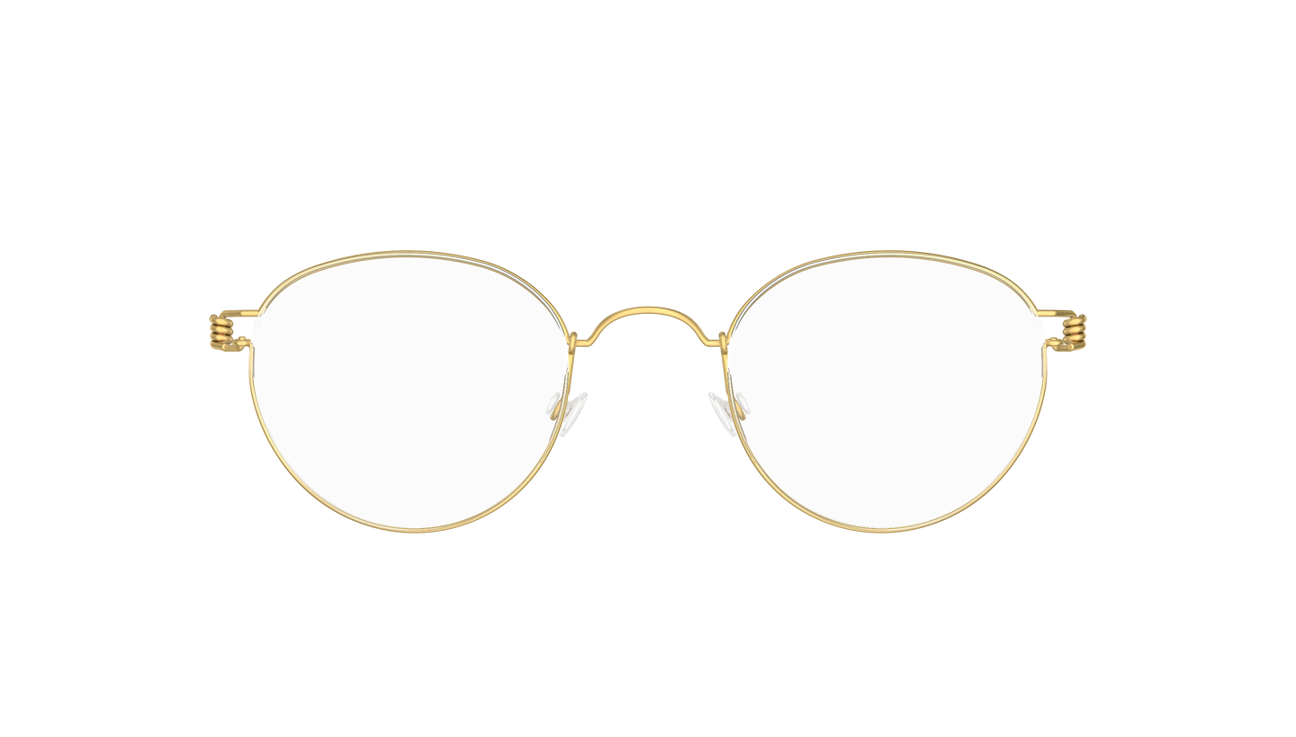 LINDBERG Air Titanium Rim Matt — Gold — titanium eyeglasses — front view — official product render