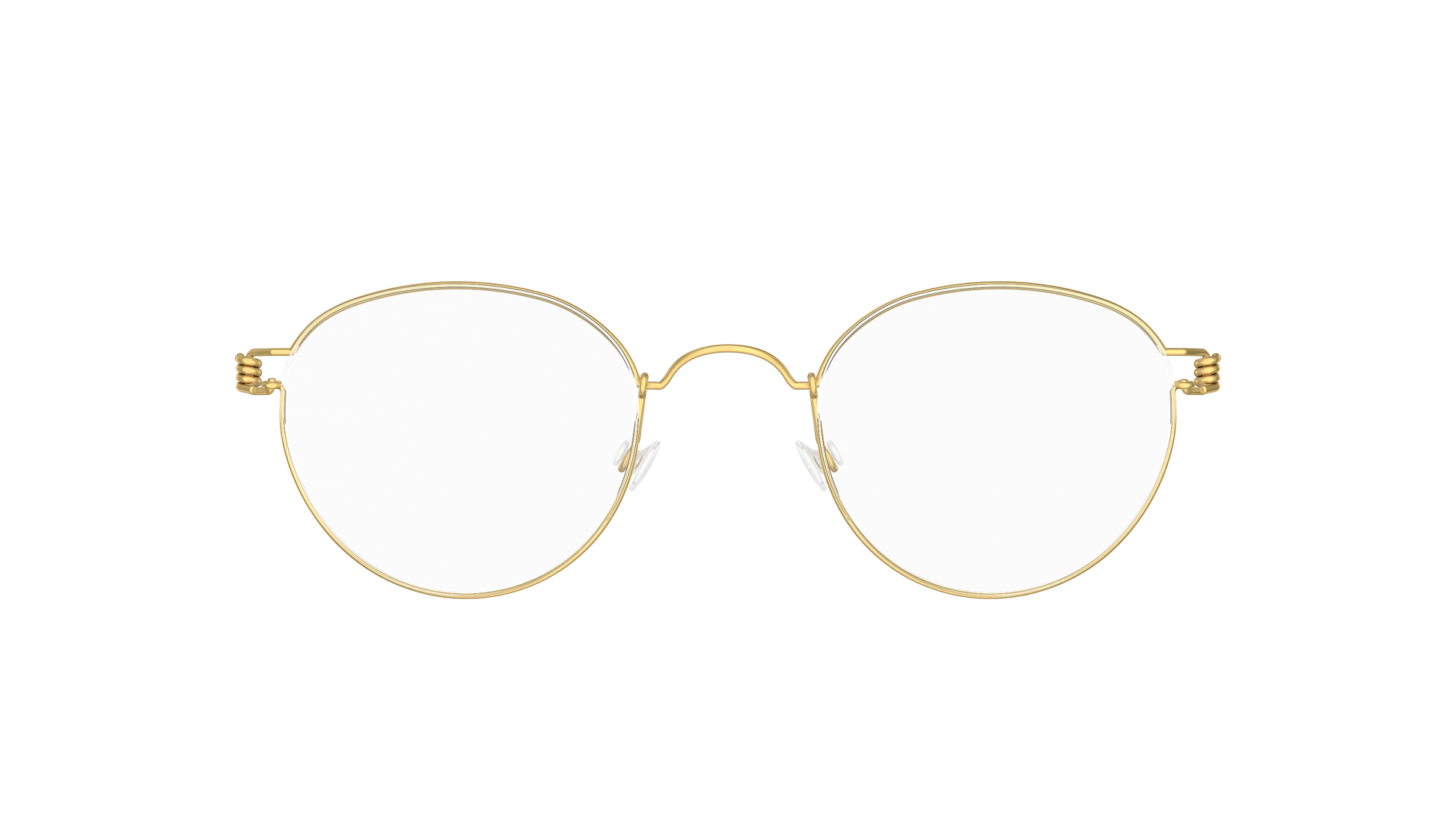 LINDBERG Air Titanium Rim Matt — Gold — titanium eyeglasses — front view — official product render