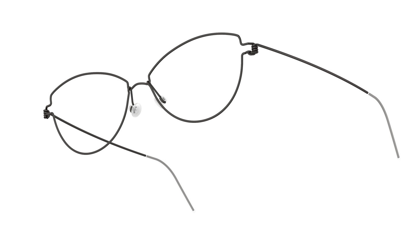 LINDBERG Air Titanium Rim Rachel — Black — titanium eyeglasses — angled three-quarter view — official product render