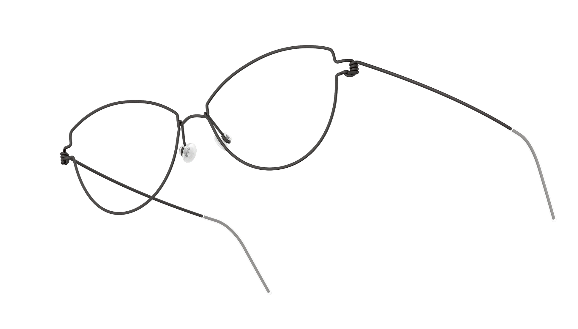 LINDBERG Air Titanium Rim Rachel — Black — titanium eyeglasses — angled three-quarter view — official product render