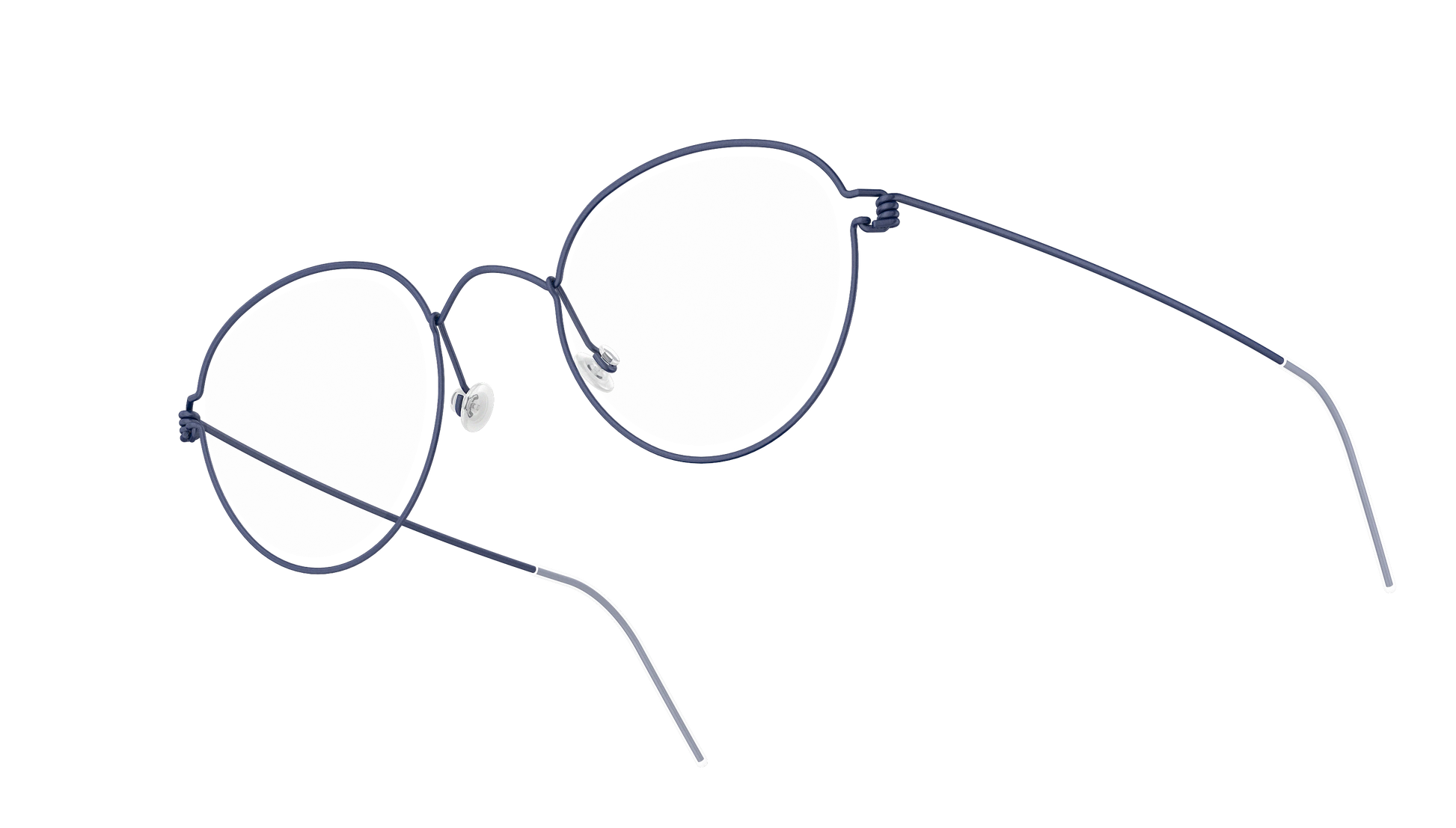 LINDBERG Air Titanium Rim Jackie — Navy — titanium eyeglasses — angled three-quarter view — official product render