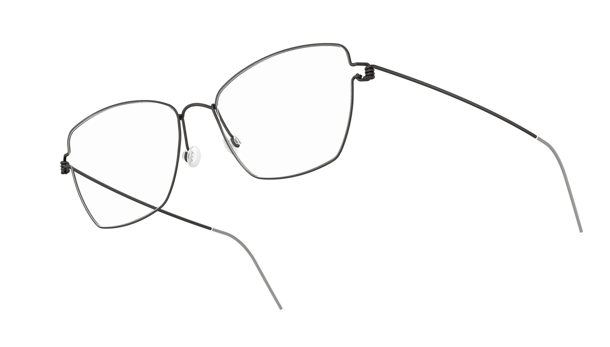 LINDBERG Air Titanium Rim Femke — Black — titanium eyeglasses — angled three-quarter view — official product render