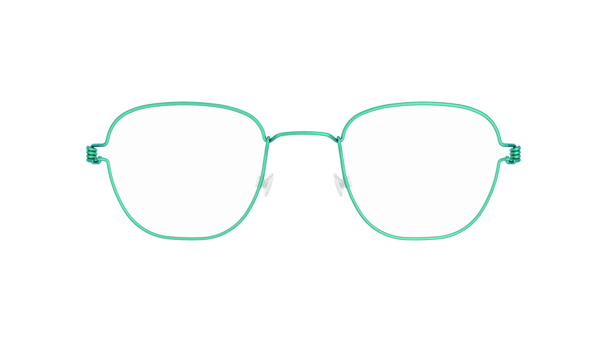 LINDBERG Air Titanium Rim Hjalmer — Teal — titanium eyeglasses — front view — official product render