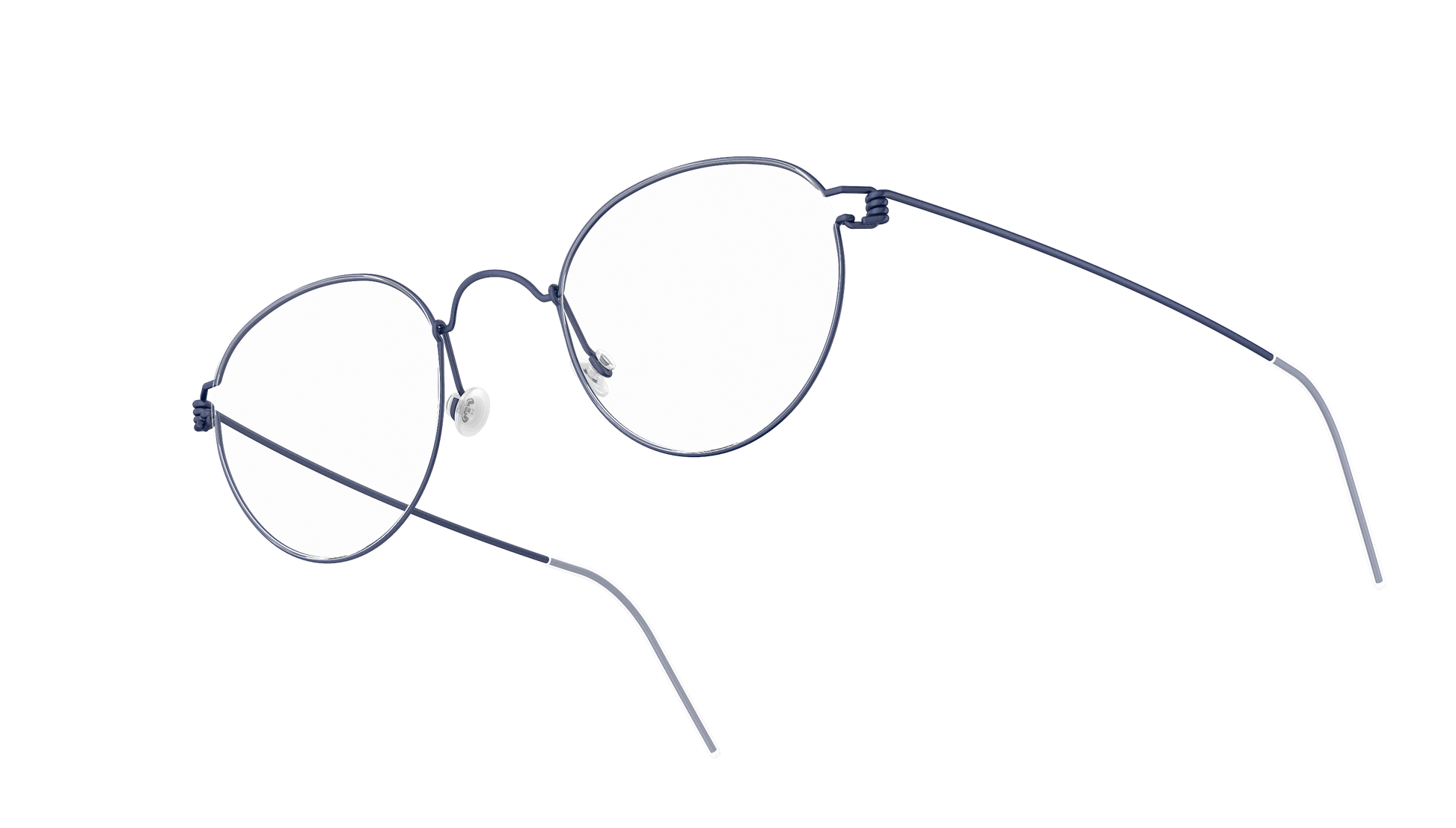 LINDBERG Air Titanium Rim Matt — Navy — titanium eyeglasses — angled three-quarter view — official product render