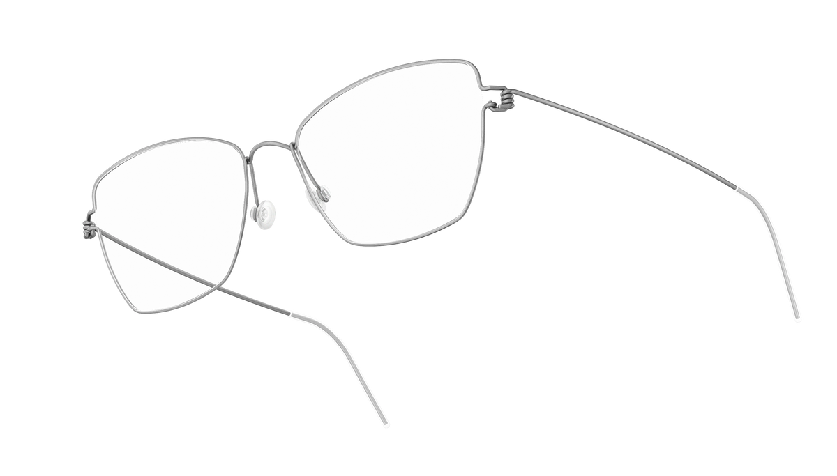 LINDBERG Air Titanium Rim Femke — Silver — titanium eyeglasses — angled three-quarter view — official product render