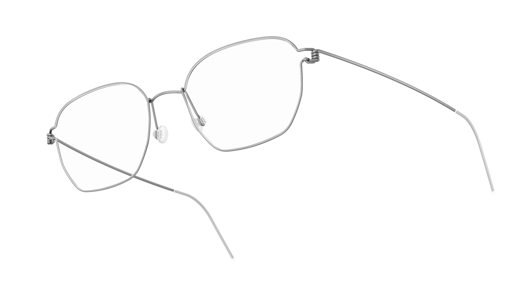LINDBERG Air Titanium Rim Ken — Silver — titanium eyeglasses — angled three-quarter view — official product render