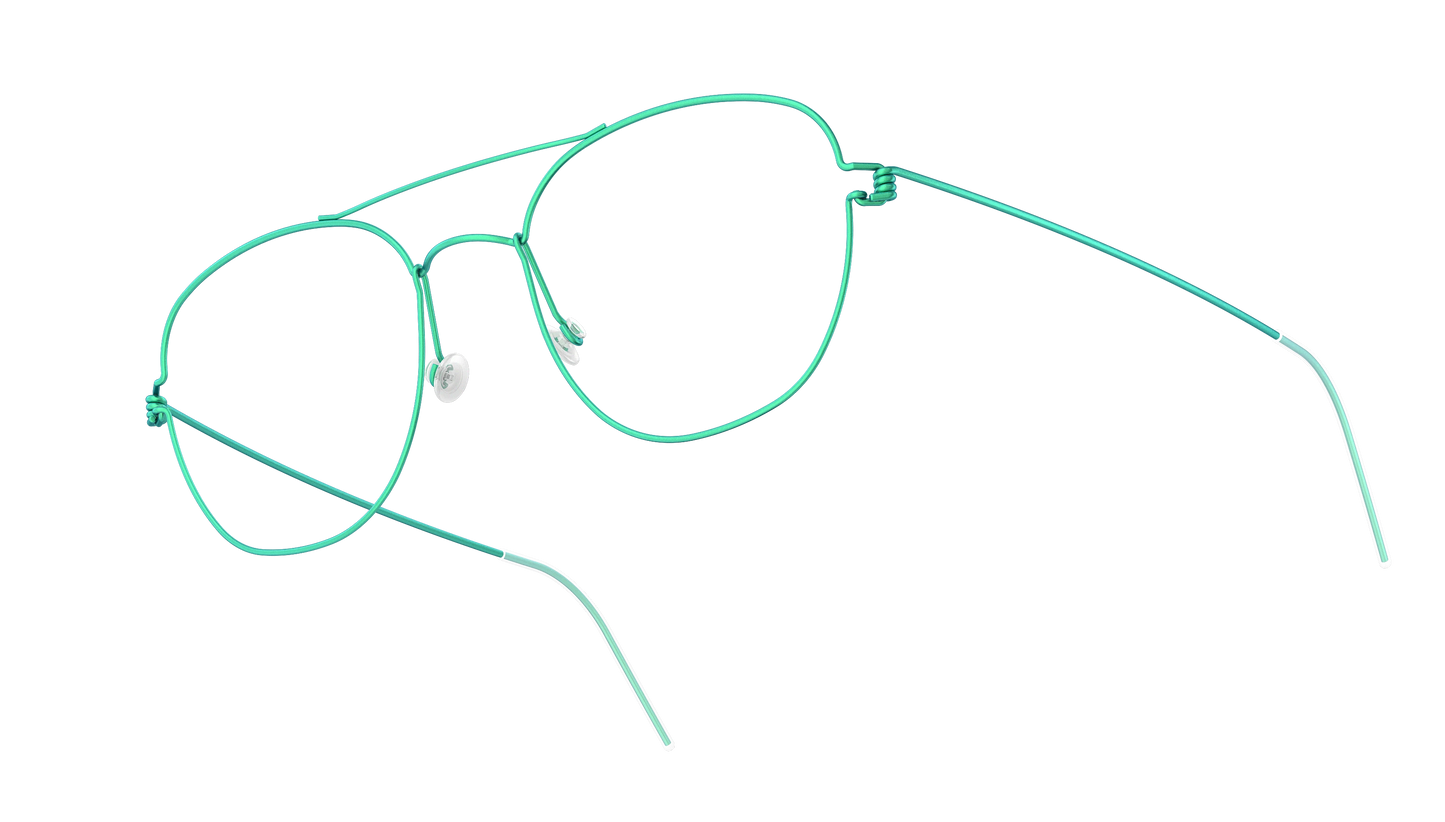 LINDBERG Air Titanium Rim William — Teal — titanium eyeglasses — angled three-quarter view — official product render