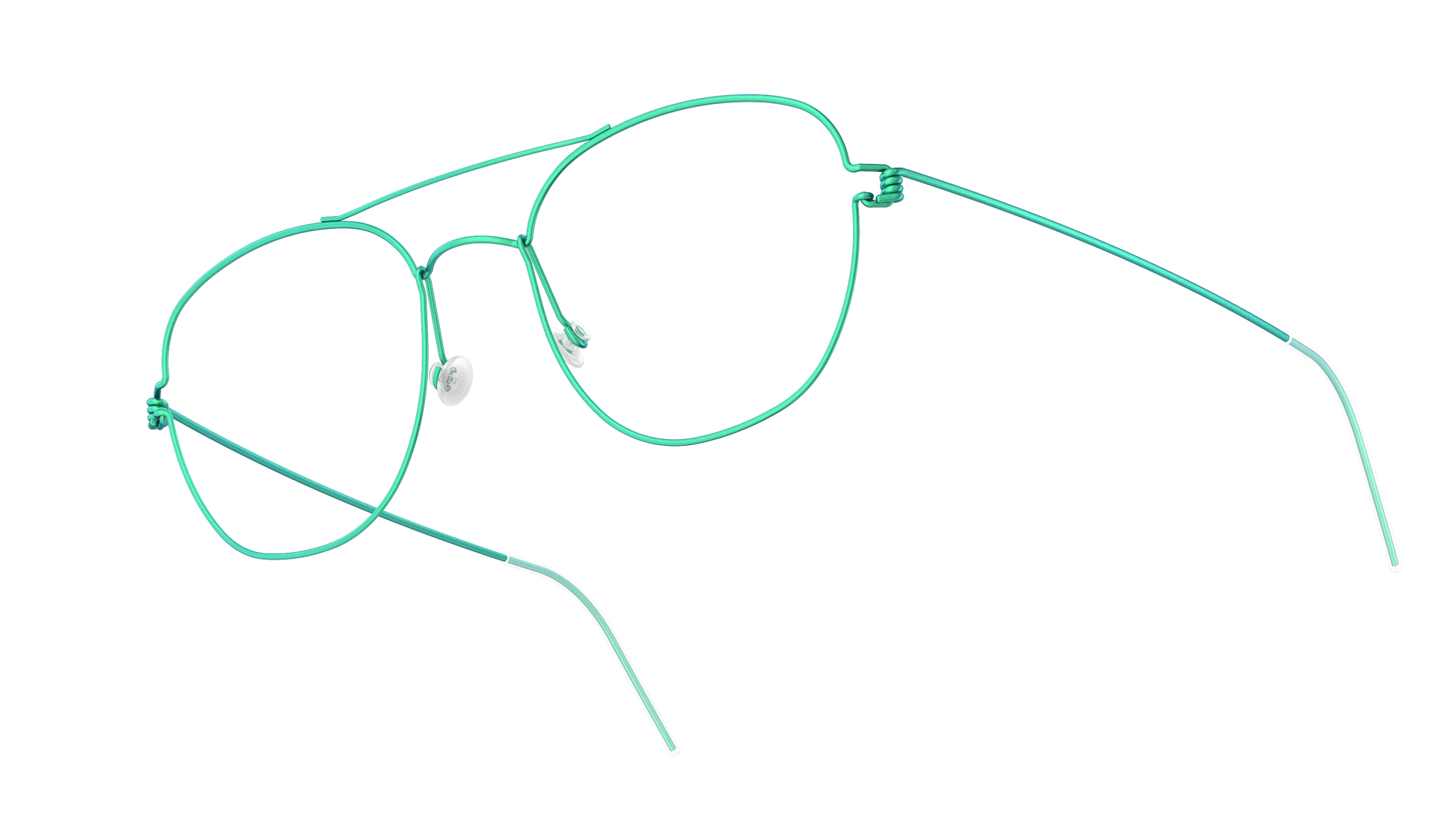 LINDBERG Air Titanium Rim William — Teal — titanium eyeglasses — angled three-quarter view — official product render
