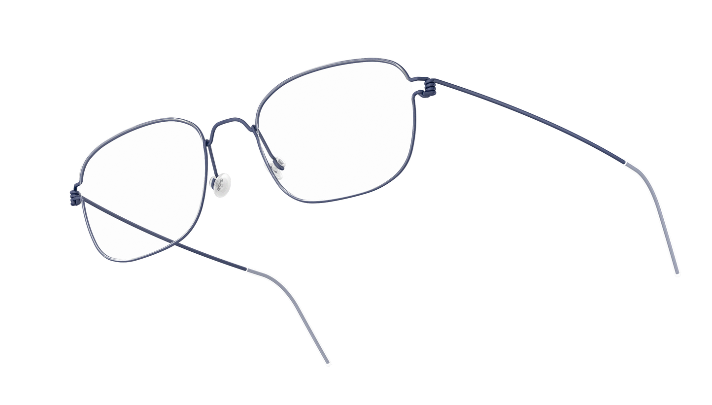LINDBERG Air Titanium Rim Mars — Navy — titanium eyeglasses — angled three-quarter view — official product render