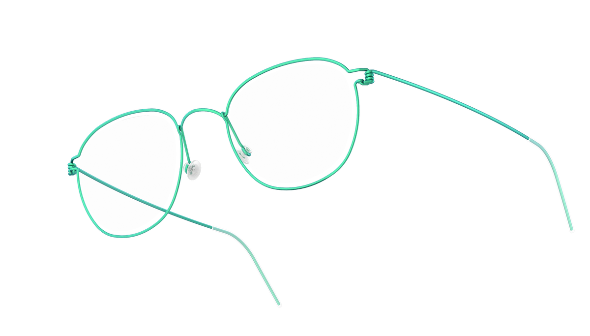 LINDBERG Air Titanium Rim Max — Teal — titanium eyeglasses — angled three-quarter view — official product render