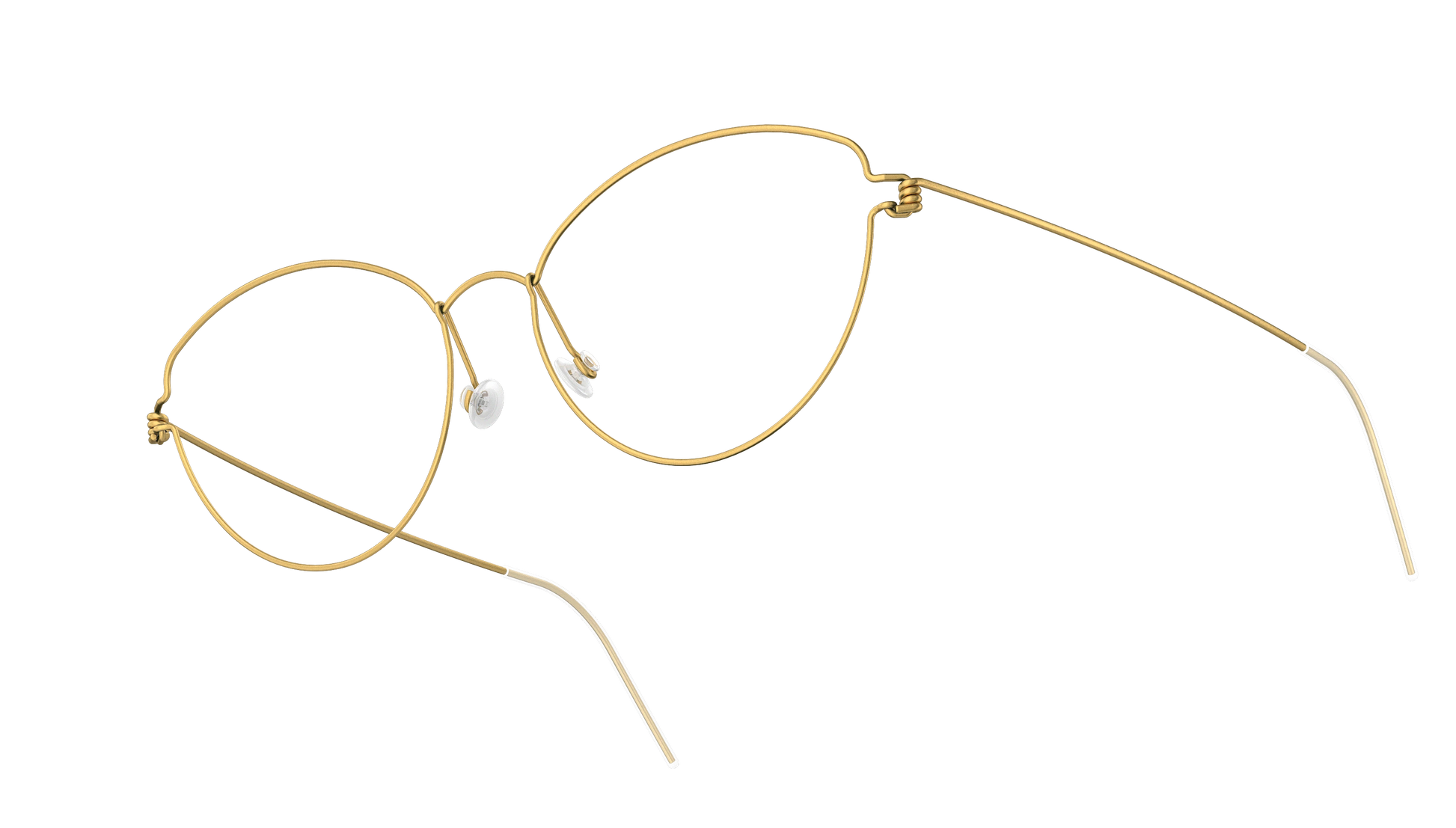 LINDBERG Air Titanium Rim Katrine — Gold — titanium eyeglasses — angled three-quarter view — official product render
