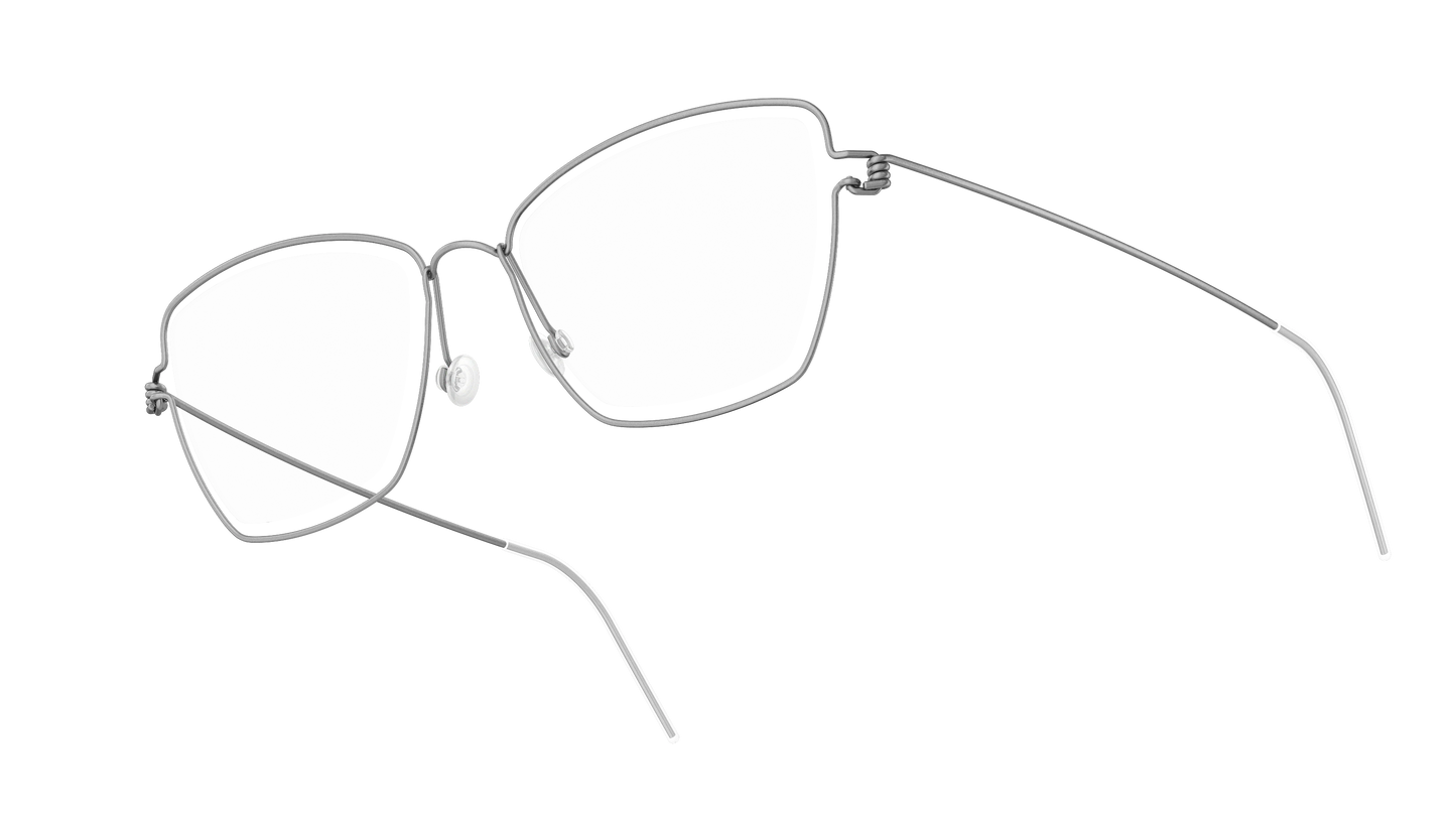 LINDBERG Air Titanium Rim Karla — Silver — titanium eyeglasses — angled three-quarter view — official product render