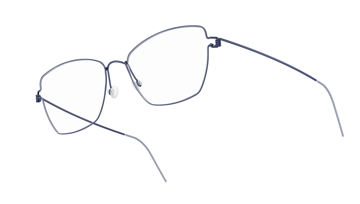 LINDBERG Air Titanium Rim Femke — Navy — titanium eyeglasses — angled three-quarter view — official product render