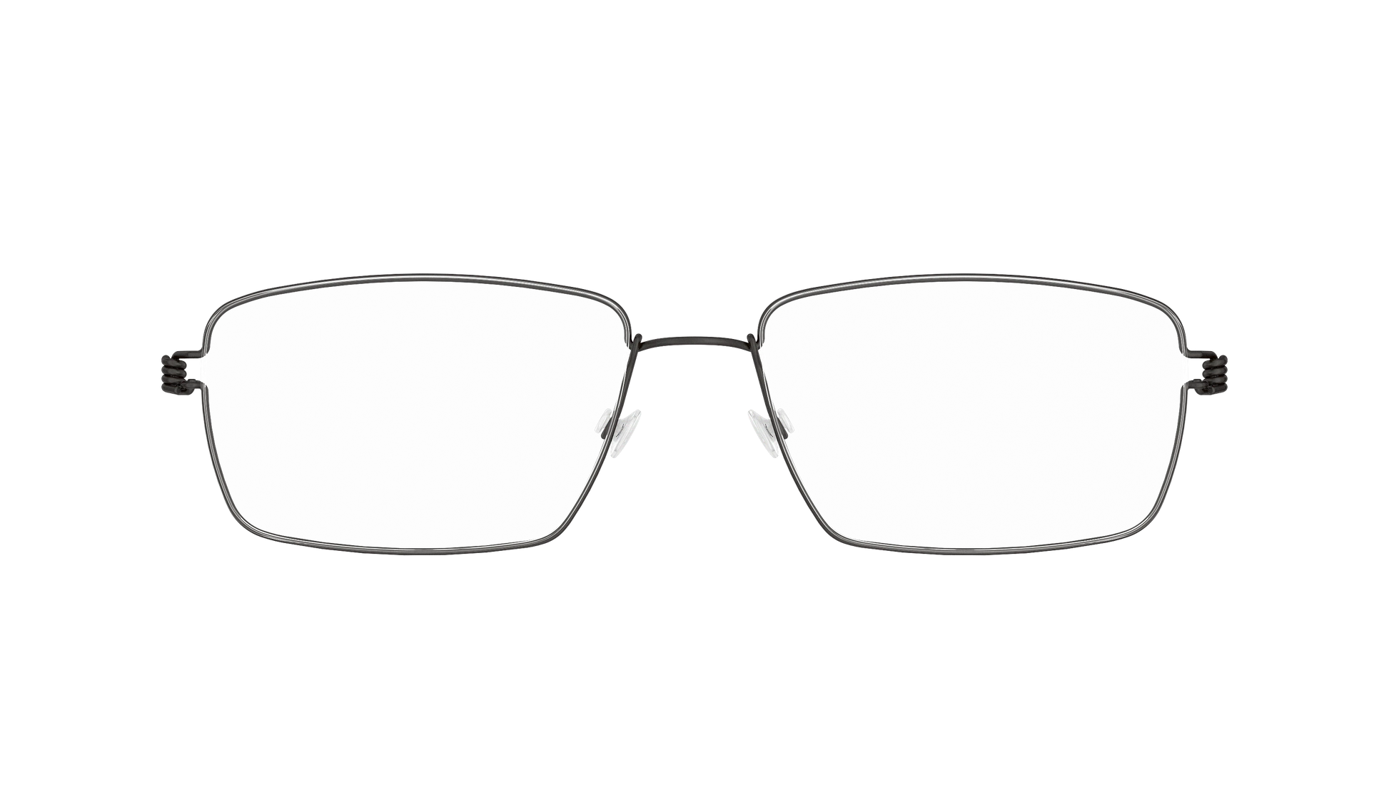 LINDBERG Air Titanium Rim Tim — Black — titanium eyeglasses — front view — official product render