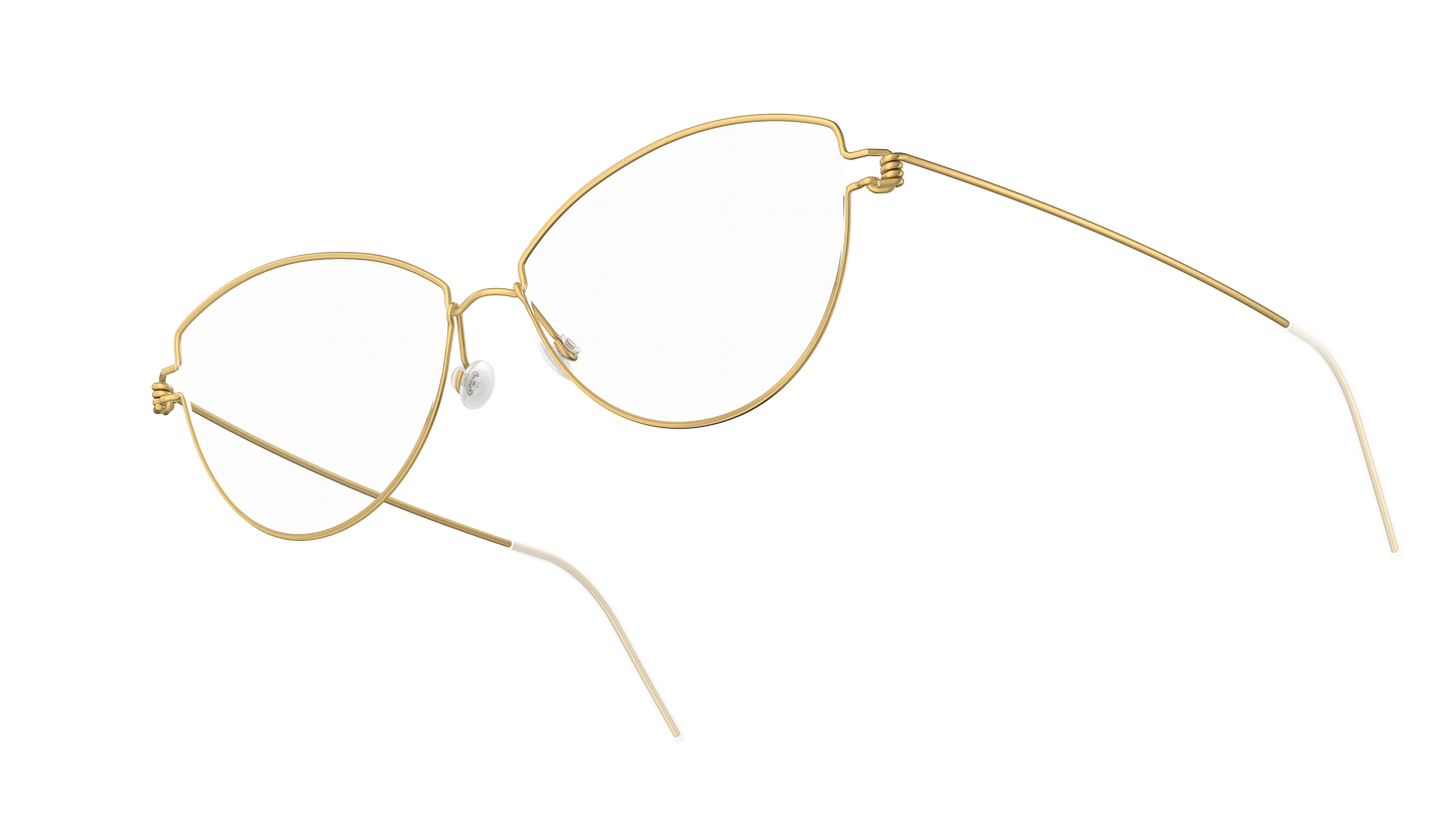 LINDBERG Air Titanium Rim Rachel — Gold — titanium eyeglasses — angled three-quarter view — official product render