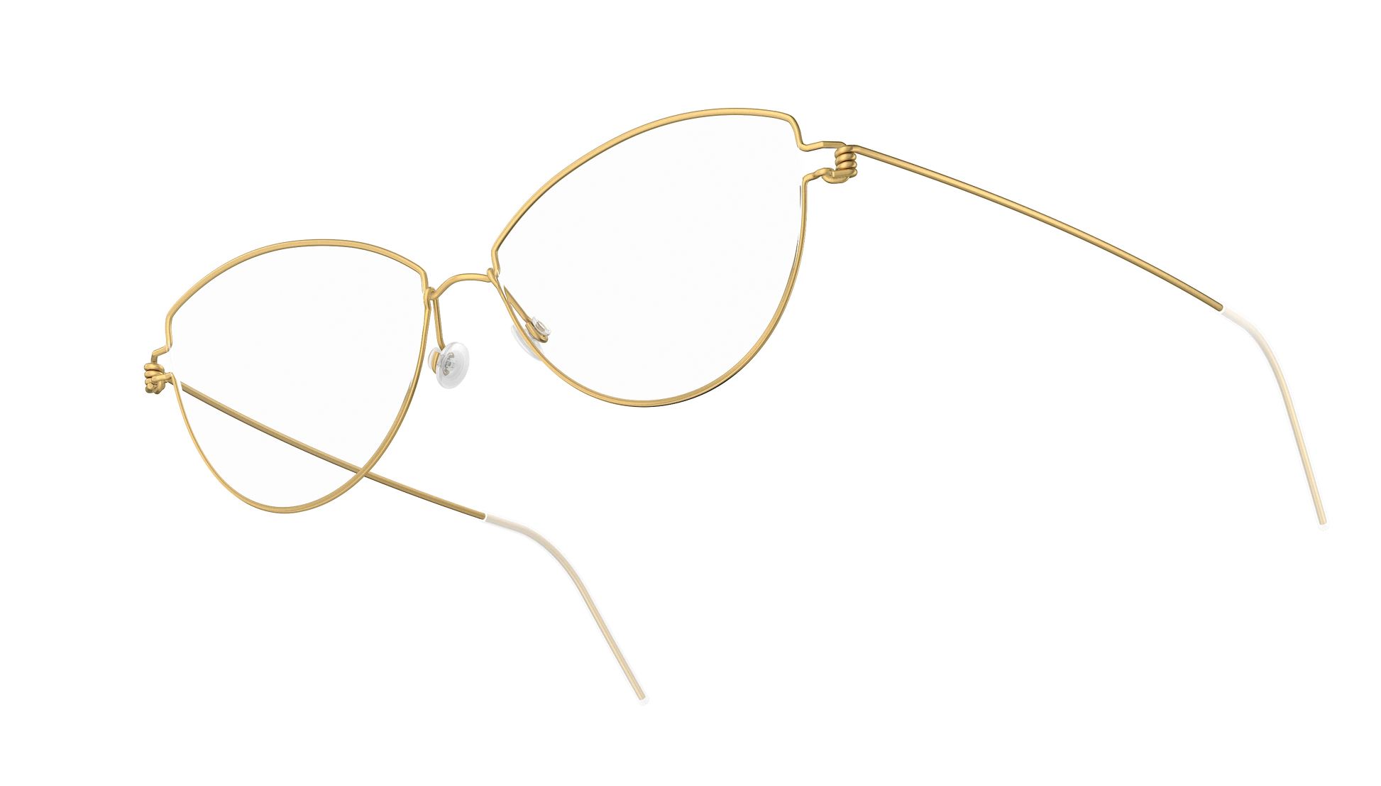 LINDBERG Air Titanium Rim Rachel — Gold — titanium eyeglasses — angled three-quarter view — official product render