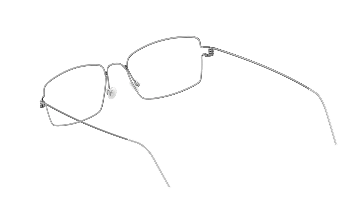 LINDBERG Air Titanium Rim Flemming — Silver — titanium eyeglasses — angled three-quarter view — official product render