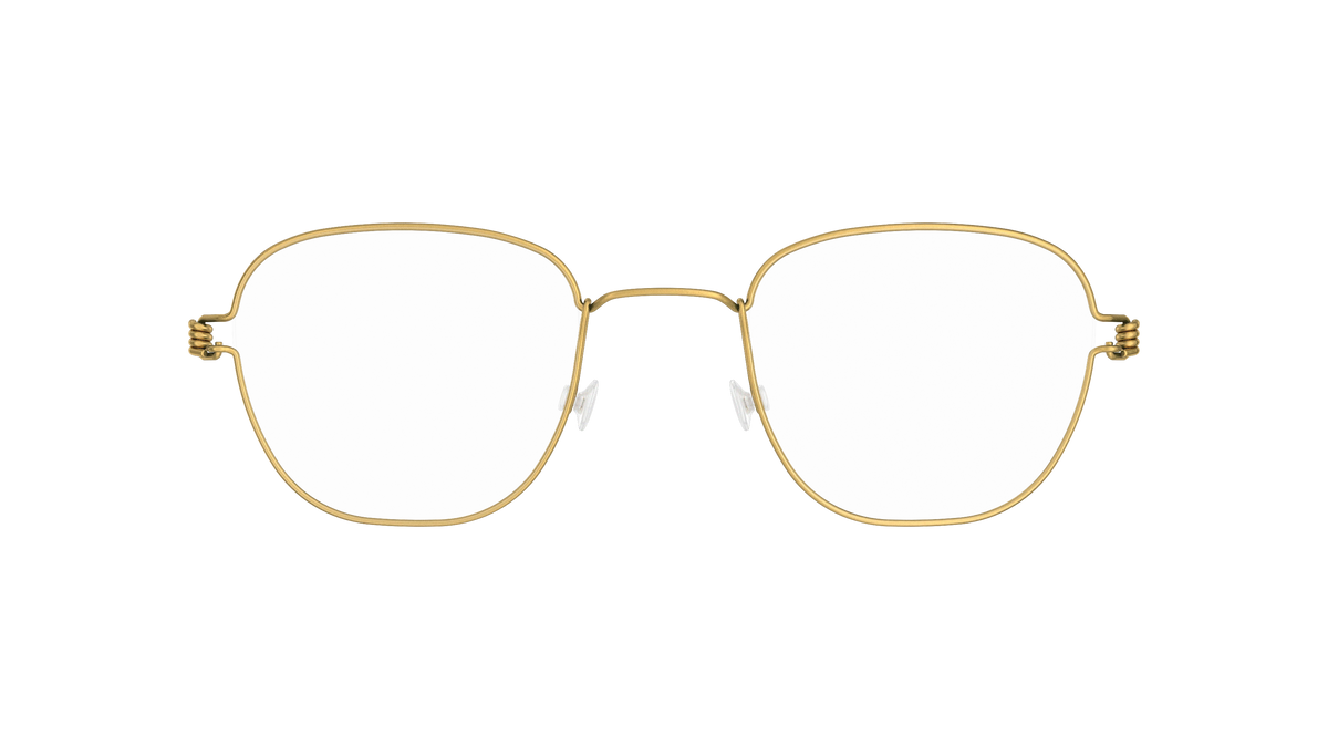 LINDBERG Air Titanium Rim Hjalmer — Gold — titanium eyeglasses — front view — official product render