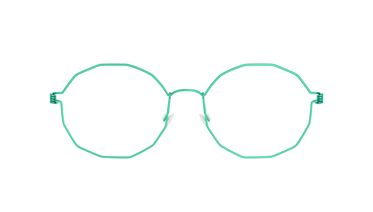 LINDBERG Air Titanium Rim Mette — Teal — titanium eyeglasses — front view — official product render