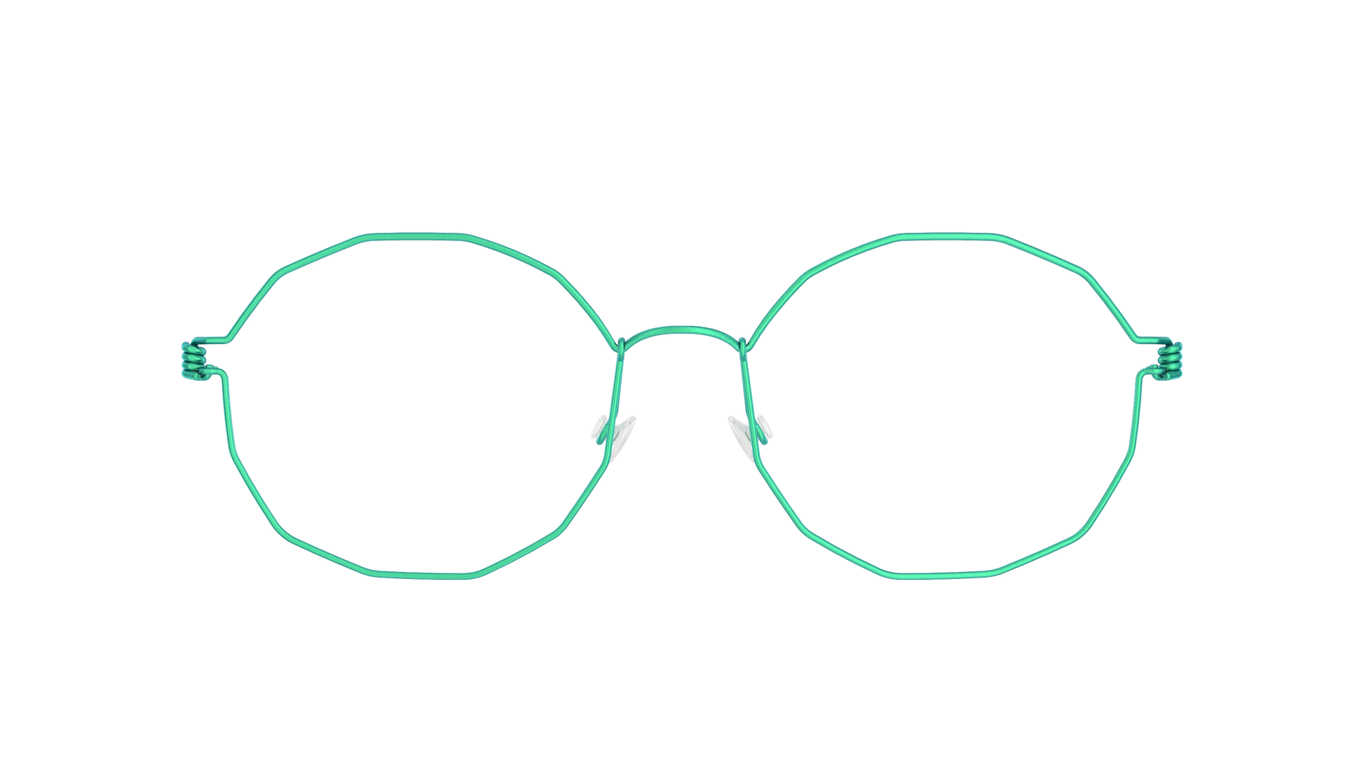 LINDBERG Air Titanium Rim Mette — Teal — titanium eyeglasses — front view — official product render