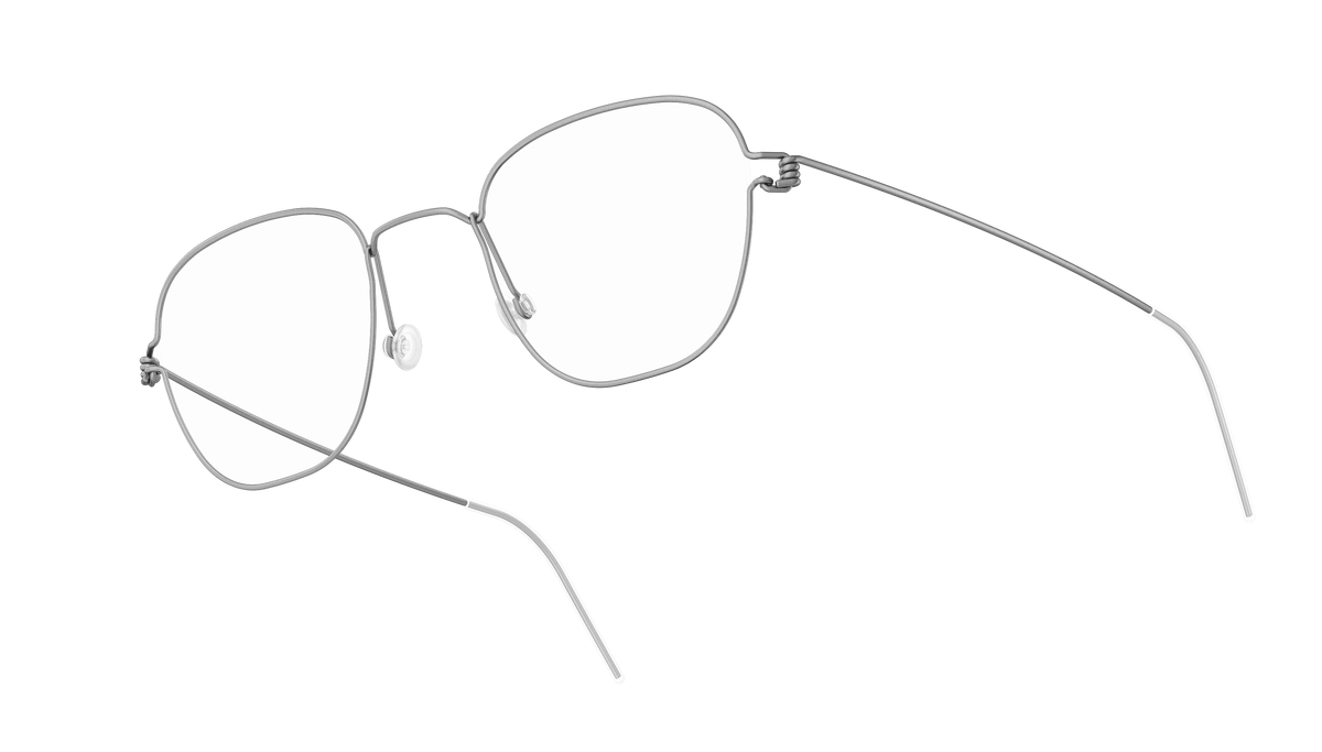 LINDBERG Air Titanium Rim Hjalmer — Silver — titanium eyeglasses — angled three-quarter view — official product render