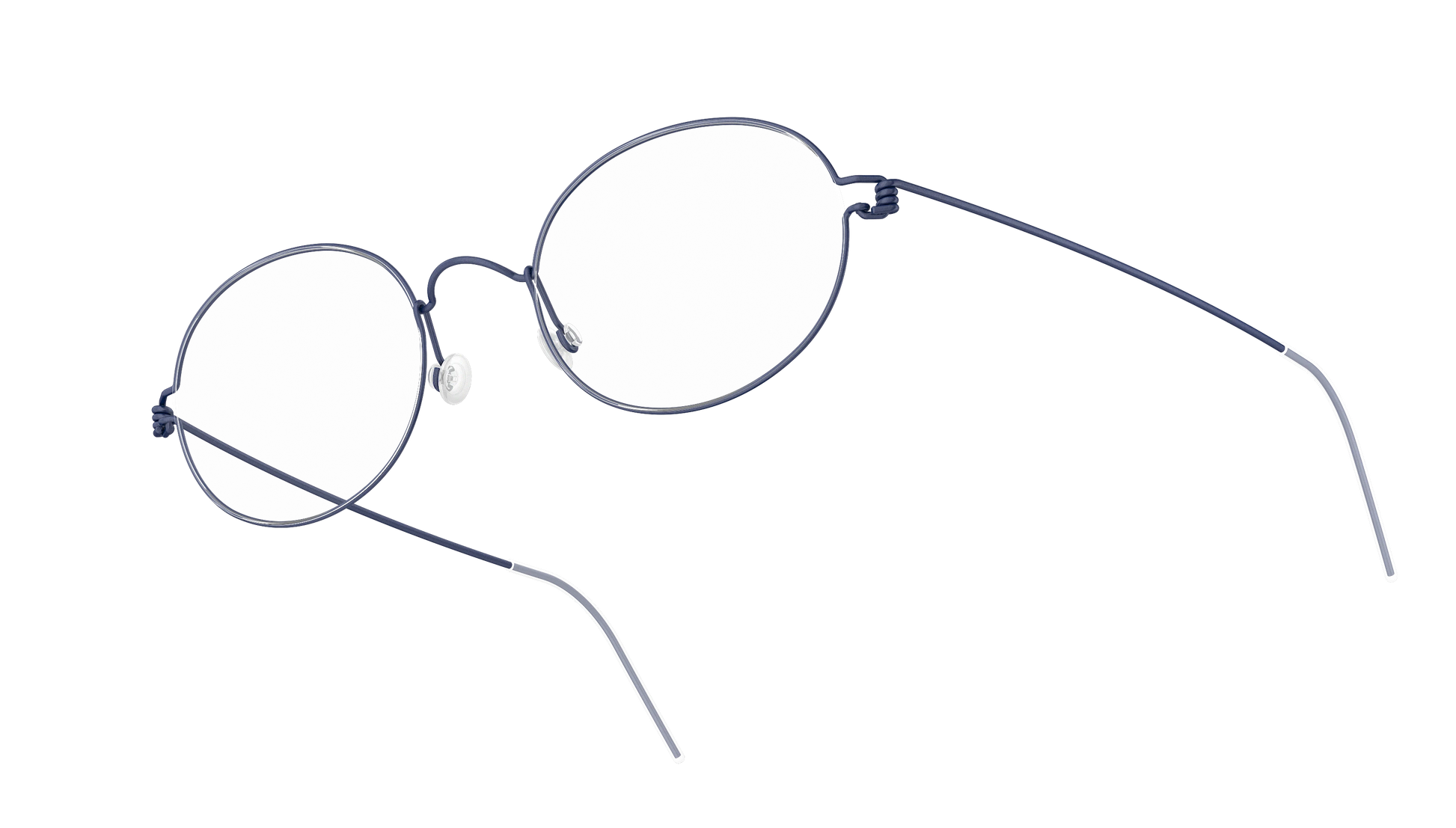 LINDBERG Air Titanium Rim York — Navy — titanium eyeglasses — angled three-quarter view — official product render