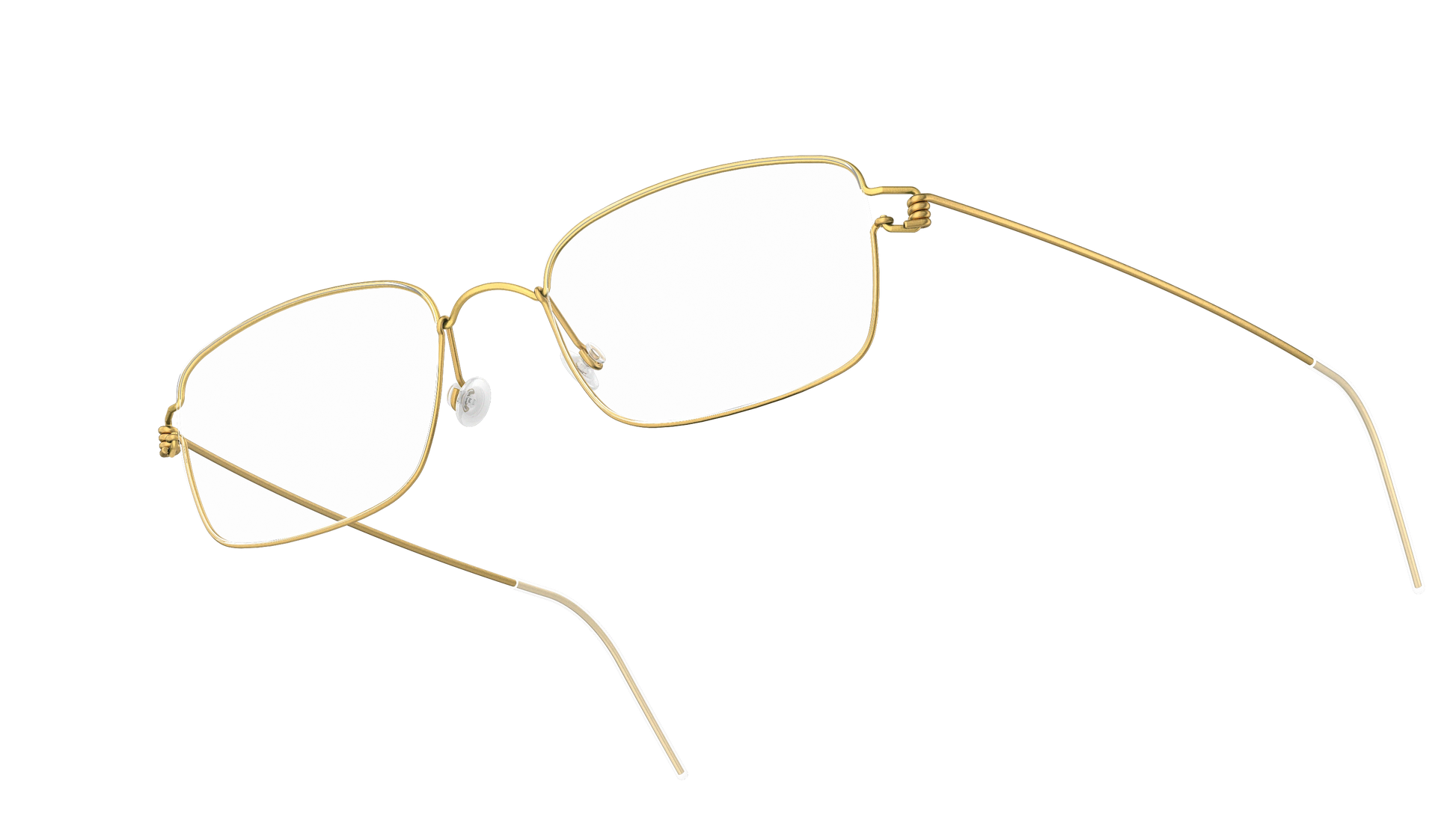 LINDBERG Air Titanium Rim Alvis — Gold — titanium eyeglasses — angled three-quarter view — official product render