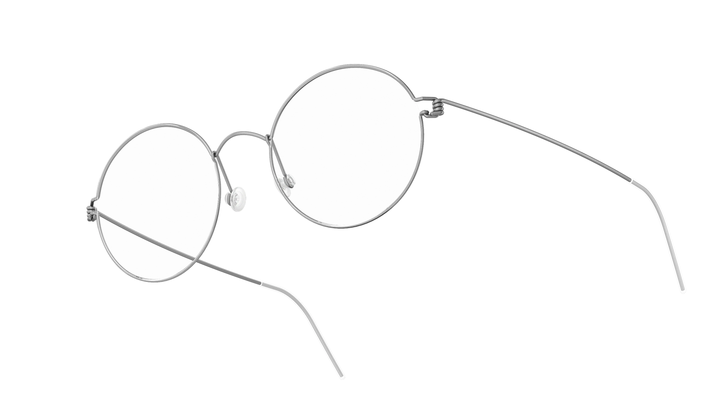 LINDBERG Air Titanium Rim Dakota — Silver — titanium eyeglasses — angled three-quarter view — official product render
