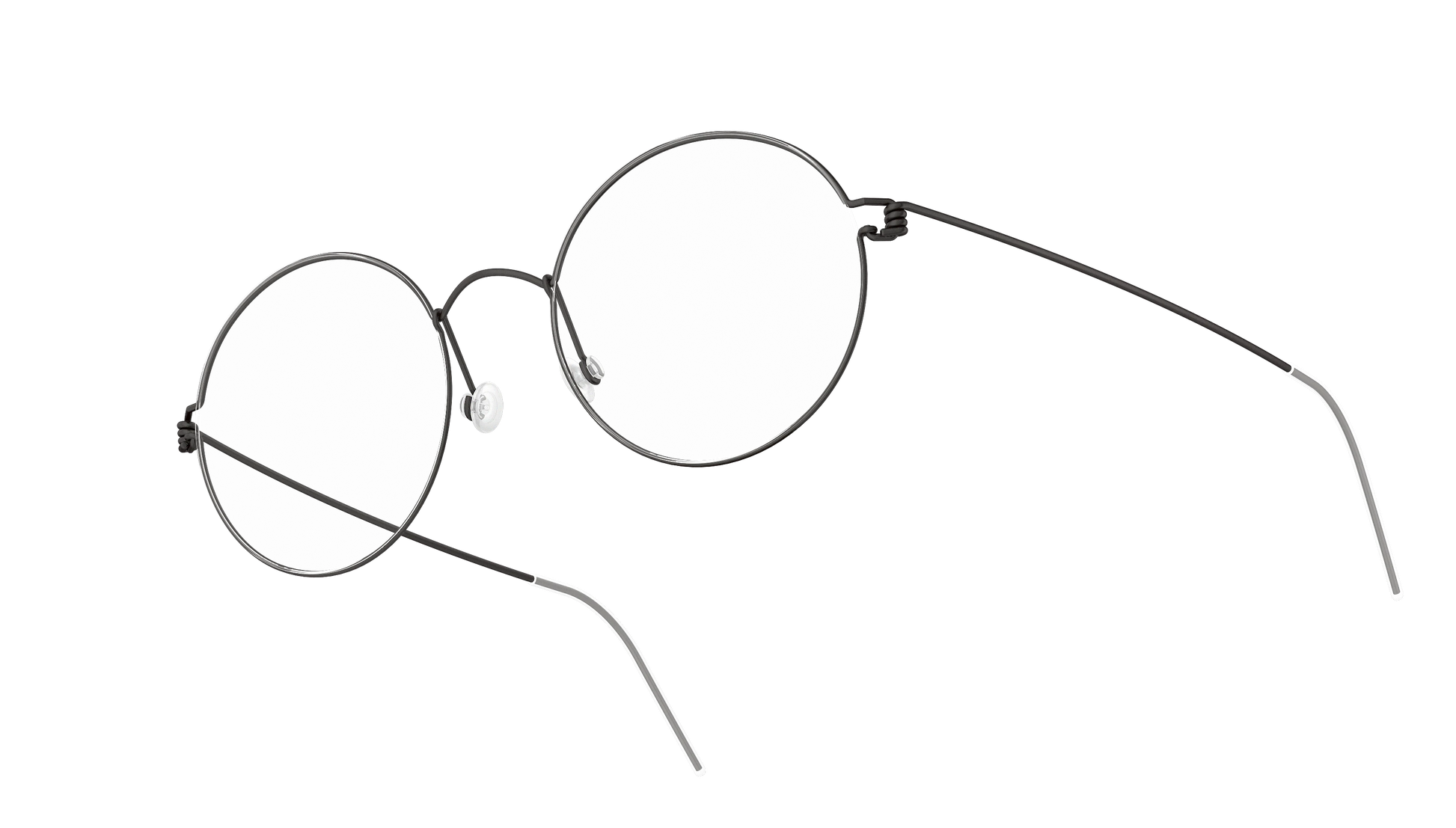LINDBERG Air Titanium Rim Dakota — Black — titanium eyeglasses — angled three-quarter view — official product render