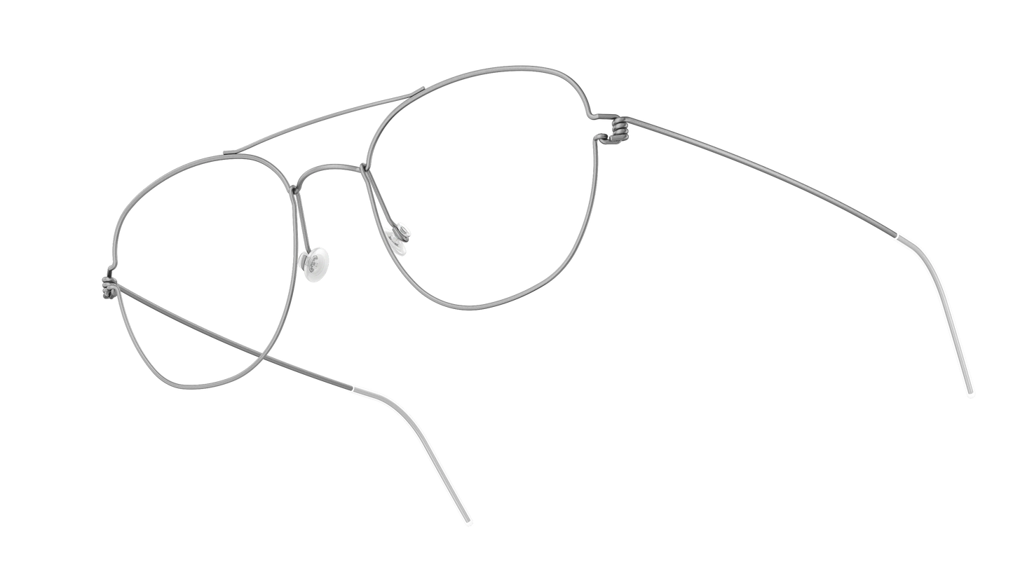 LINDBERG Air Titanium Rim William — Silver — titanium eyeglasses — angled three-quarter view — official product render