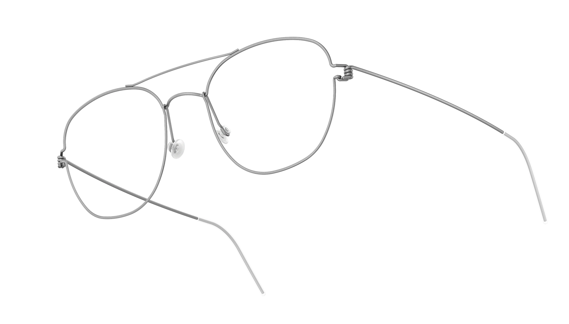 LINDBERG Air Titanium Rim William — Silver — titanium eyeglasses — angled three-quarter view — official product render