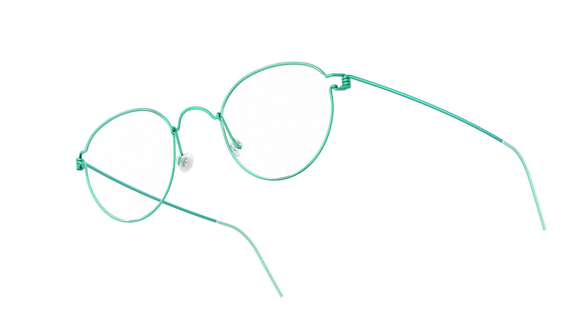 LINDBERG Air Titanium Rim Matt — Teal — titanium eyeglasses — angled three-quarter view — official product render