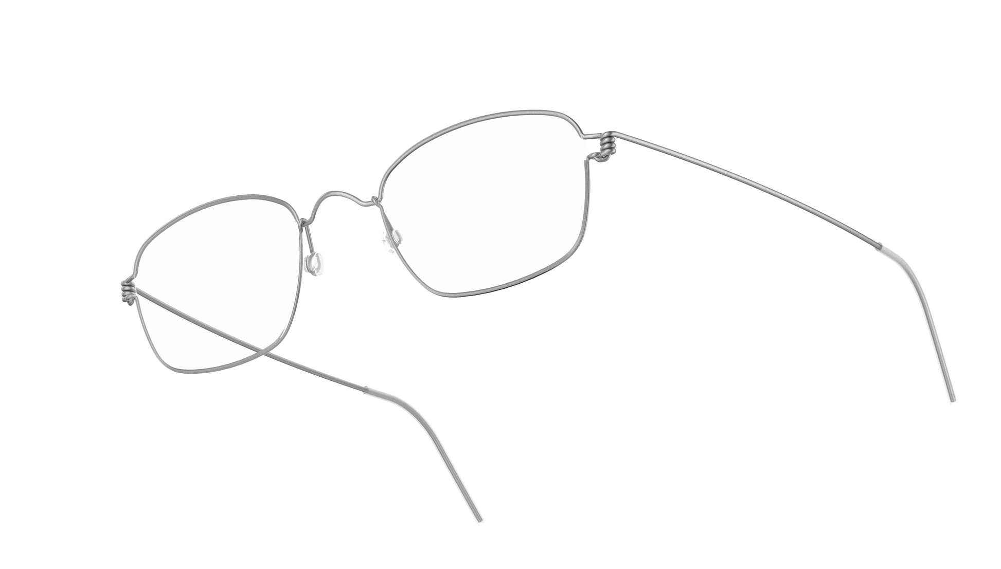 LINDBERG Air Titanium Rim Jules — Silver — titanium eyeglasses — angled three-quarter view — official product render