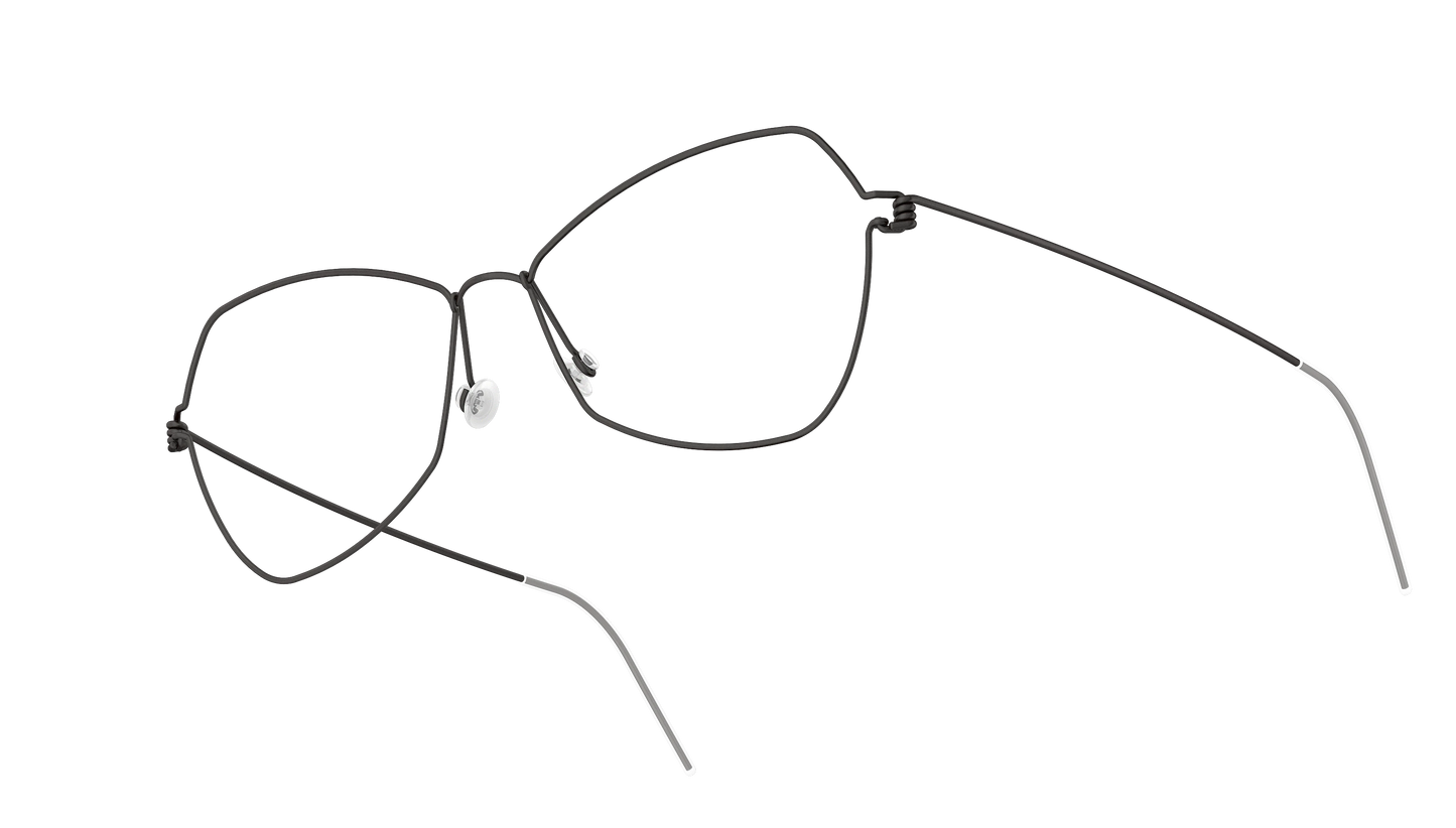 LINDBERG Air Titanium Rim Mathilde — Black — titanium eyeglasses — angled three-quarter view — official product render
