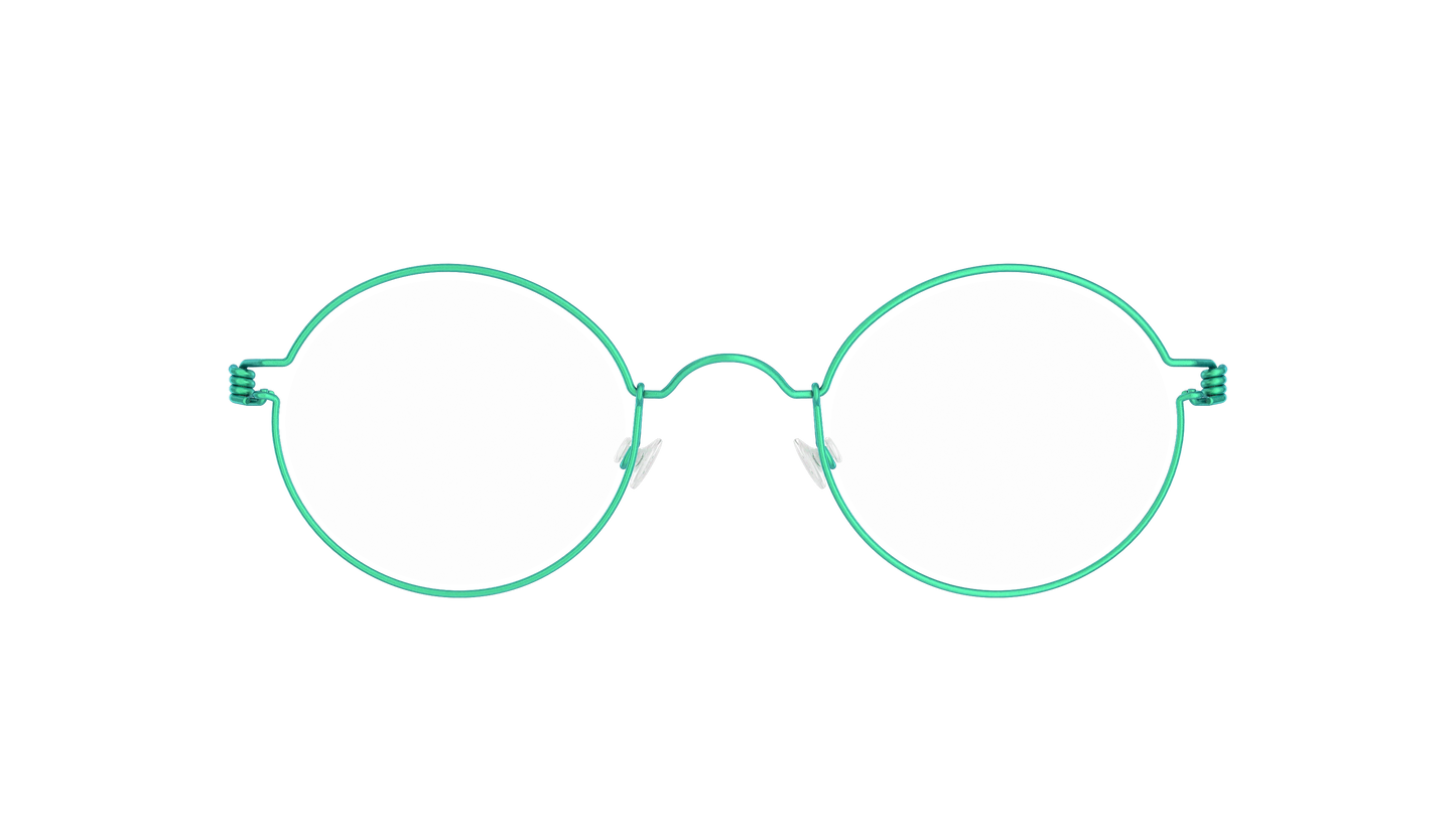LINDBERG Air Titanium Rim Harley — Teal — titanium eyeglasses — front view — official product render