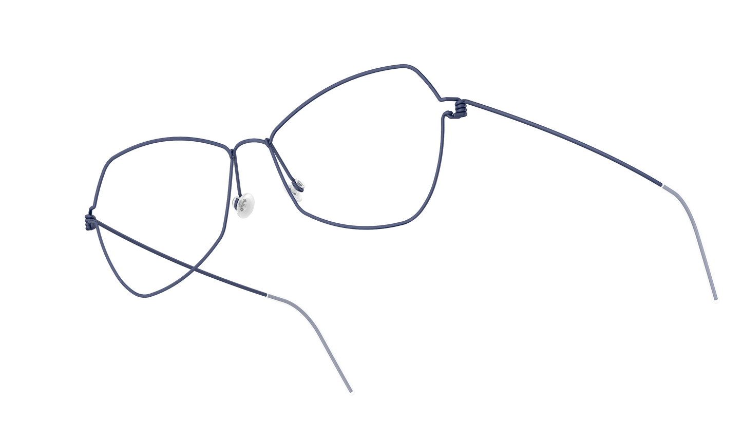 LINDBERG Air Titanium Rim Mathilde — Navy — titanium eyeglasses — angled three-quarter view — official product render