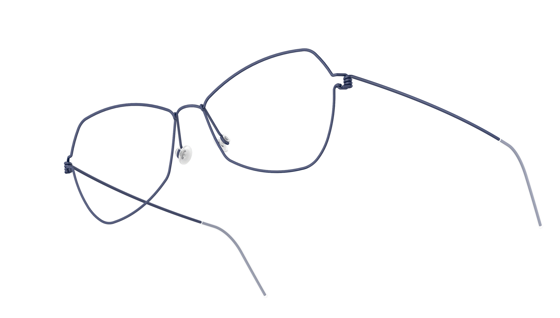 LINDBERG Air Titanium Rim Mathilde — Navy — titanium eyeglasses — angled three-quarter view — official product render