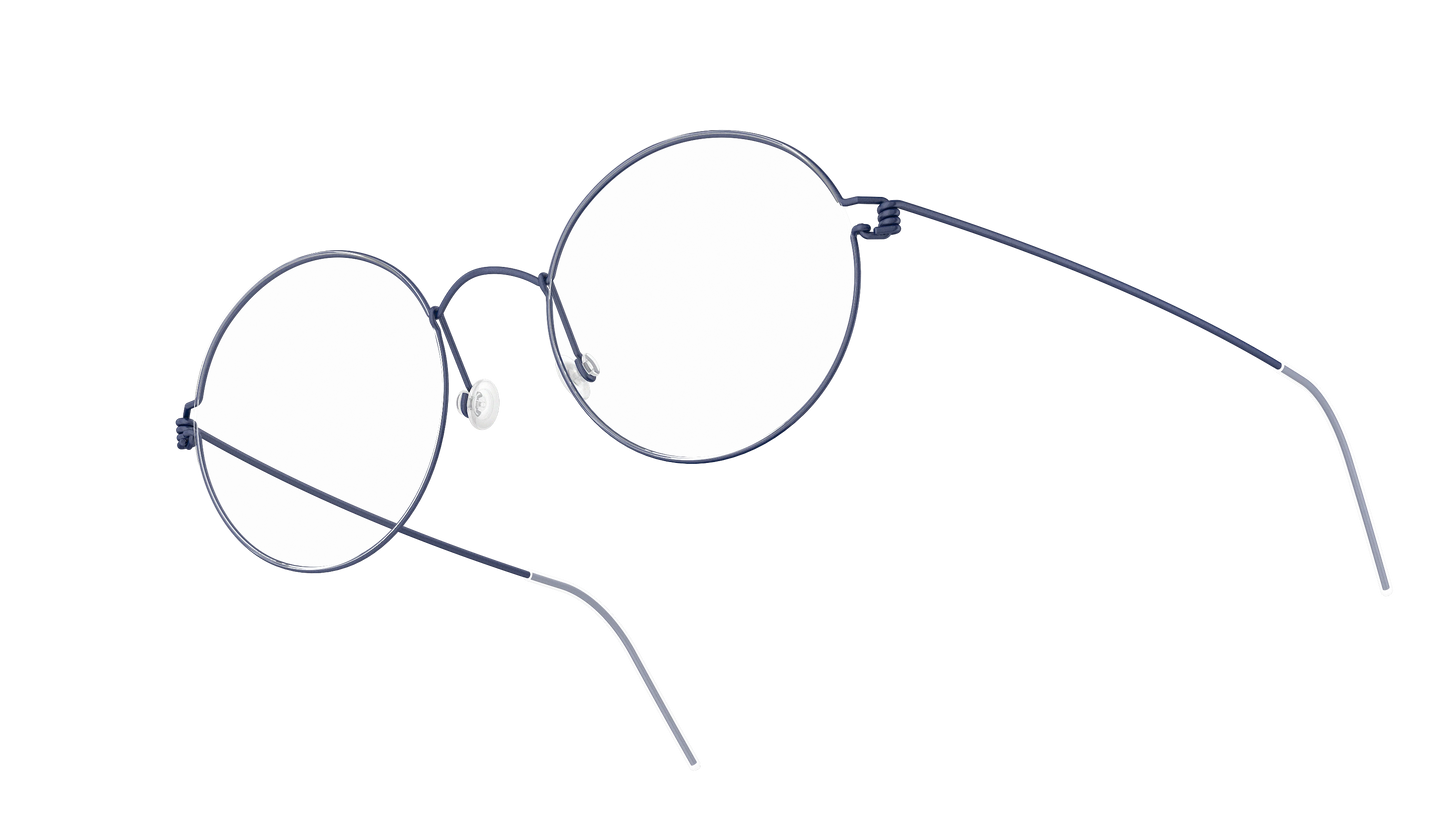 LINDBERG Air Titanium Rim Dakota — Navy — titanium eyeglasses — angled three-quarter view — official product render