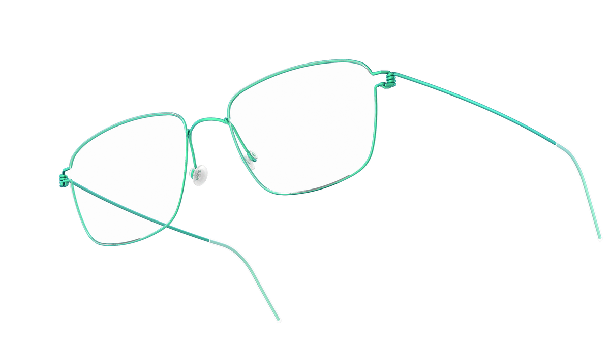 LINDBERG Air Titanium Rim Nicholas — Teal — titanium eyeglasses — angled three-quarter view — official product render
