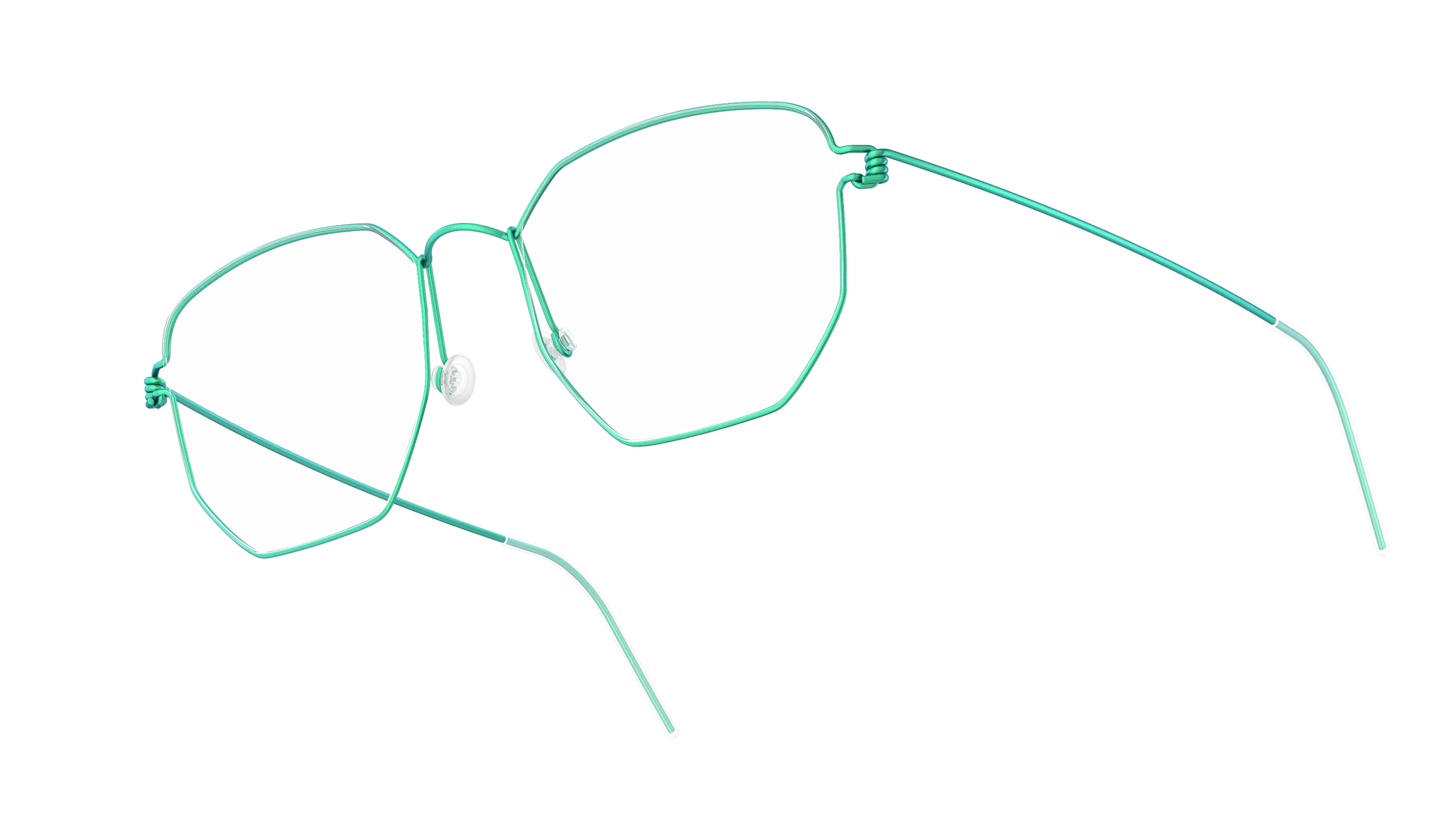LINDBERG Air Titanium Rim Esben — Teal — titanium eyeglasses — angled three-quarter view — official product render