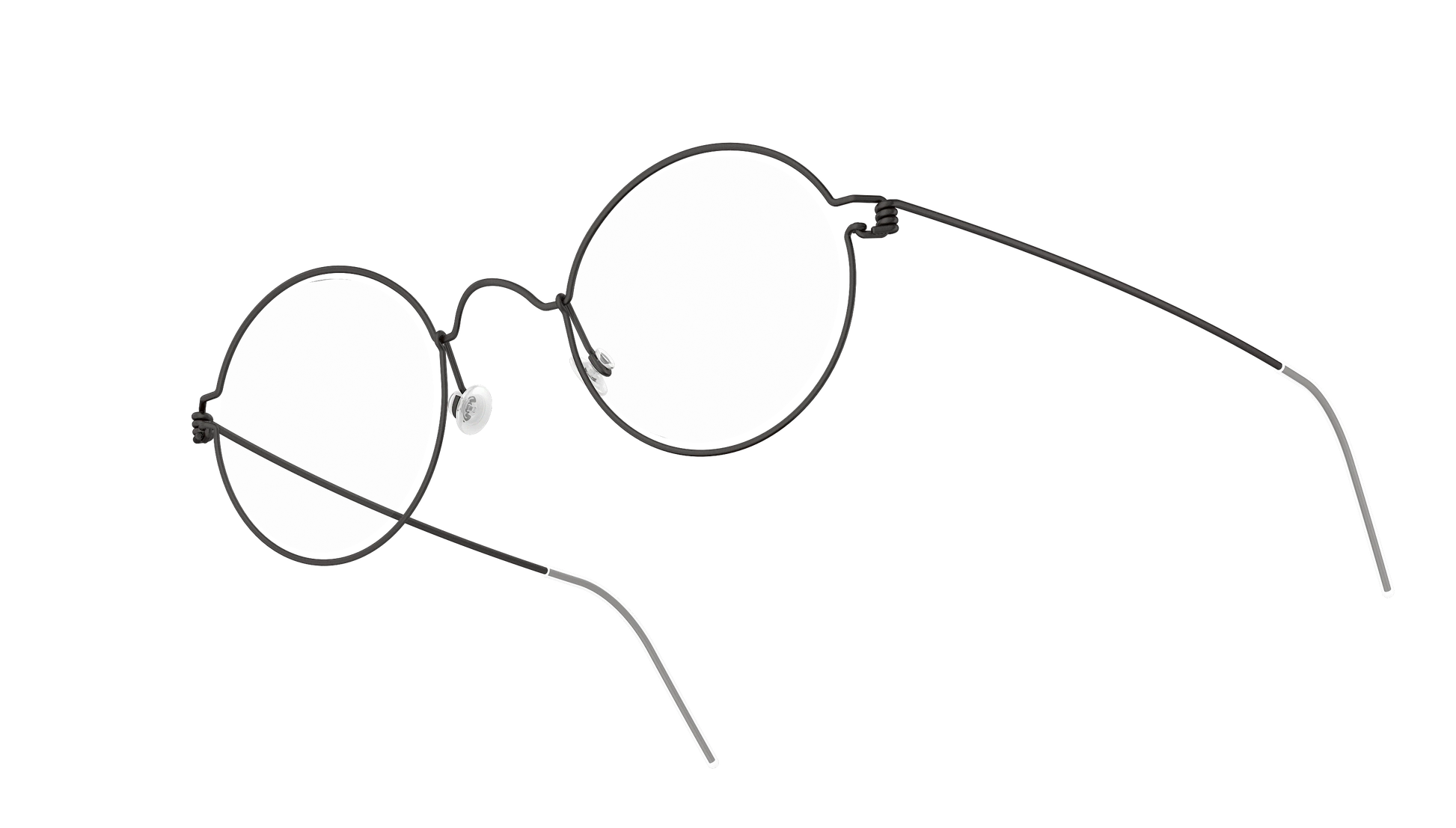 LINDBERG Air Titanium Rim Harley — Black — titanium eyeglasses — angled three-quarter view — official product render