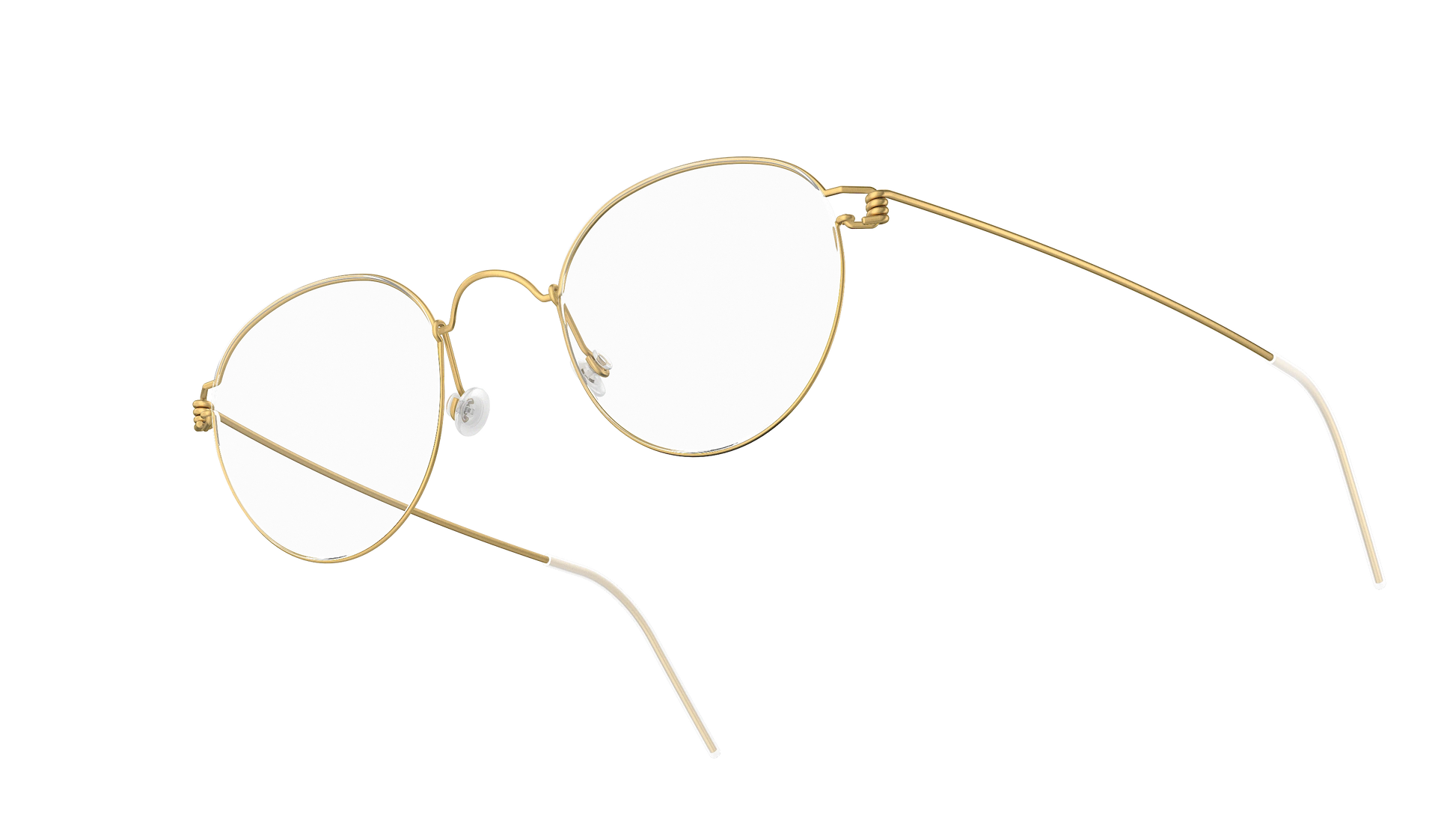LINDBERG Air Titanium Rim Matt — Gold — titanium eyeglasses — angled three-quarter view — official product render
