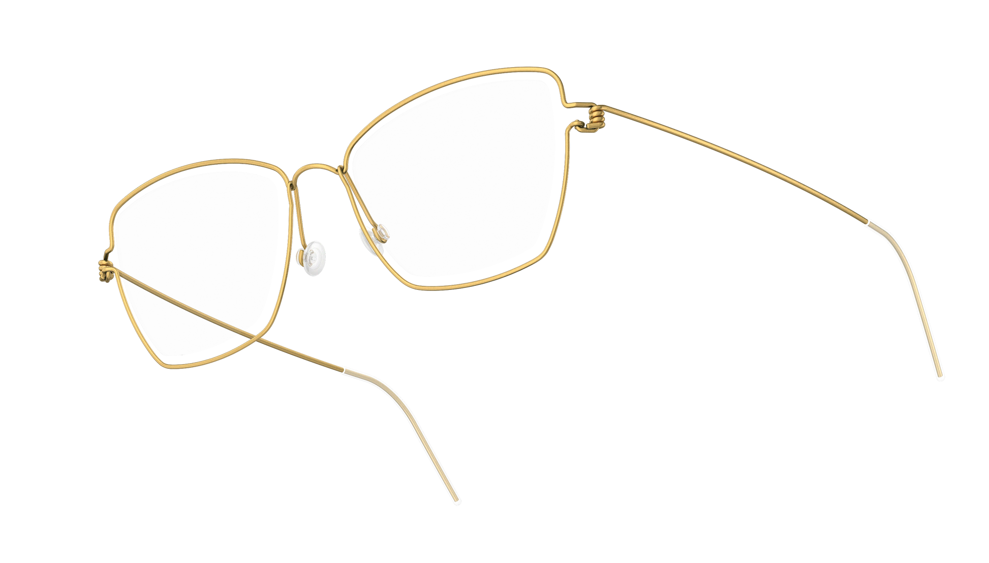 LINDBERG Air Titanium Rim Karla — Gold — titanium eyeglasses — angled three-quarter view — official product render