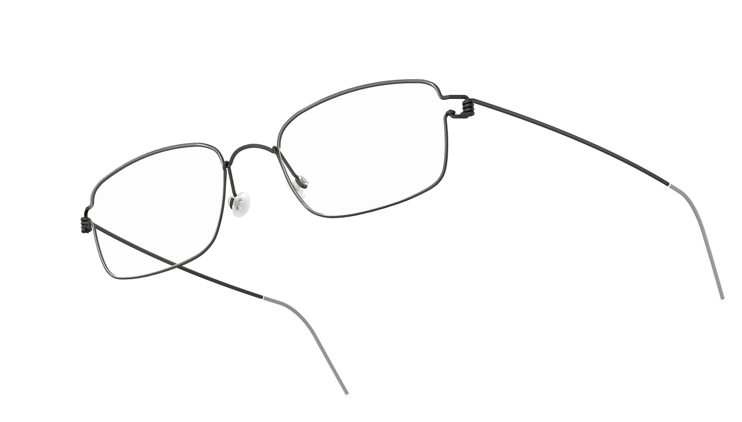 LINDBERG Air Titanium Rim Alvis — Black — titanium eyeglasses — angled three-quarter view — official product render