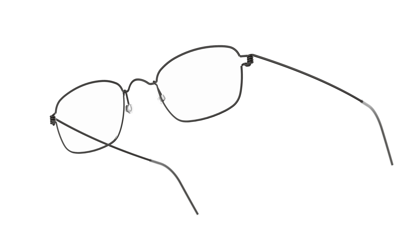 LINDBERG Air Titanium Rim Jules — Black — titanium eyeglasses — angled three-quarter view — official product render
