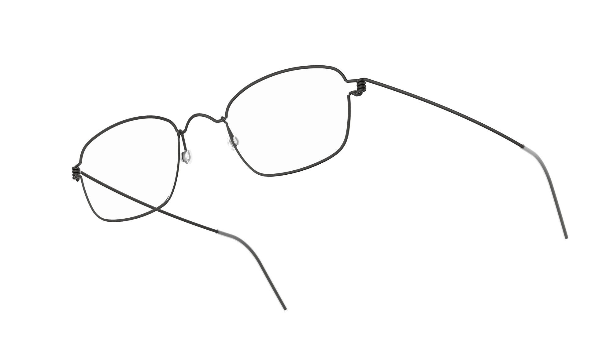 LINDBERG Air Titanium Rim Jules — Black — titanium eyeglasses — angled three-quarter view — official product render
