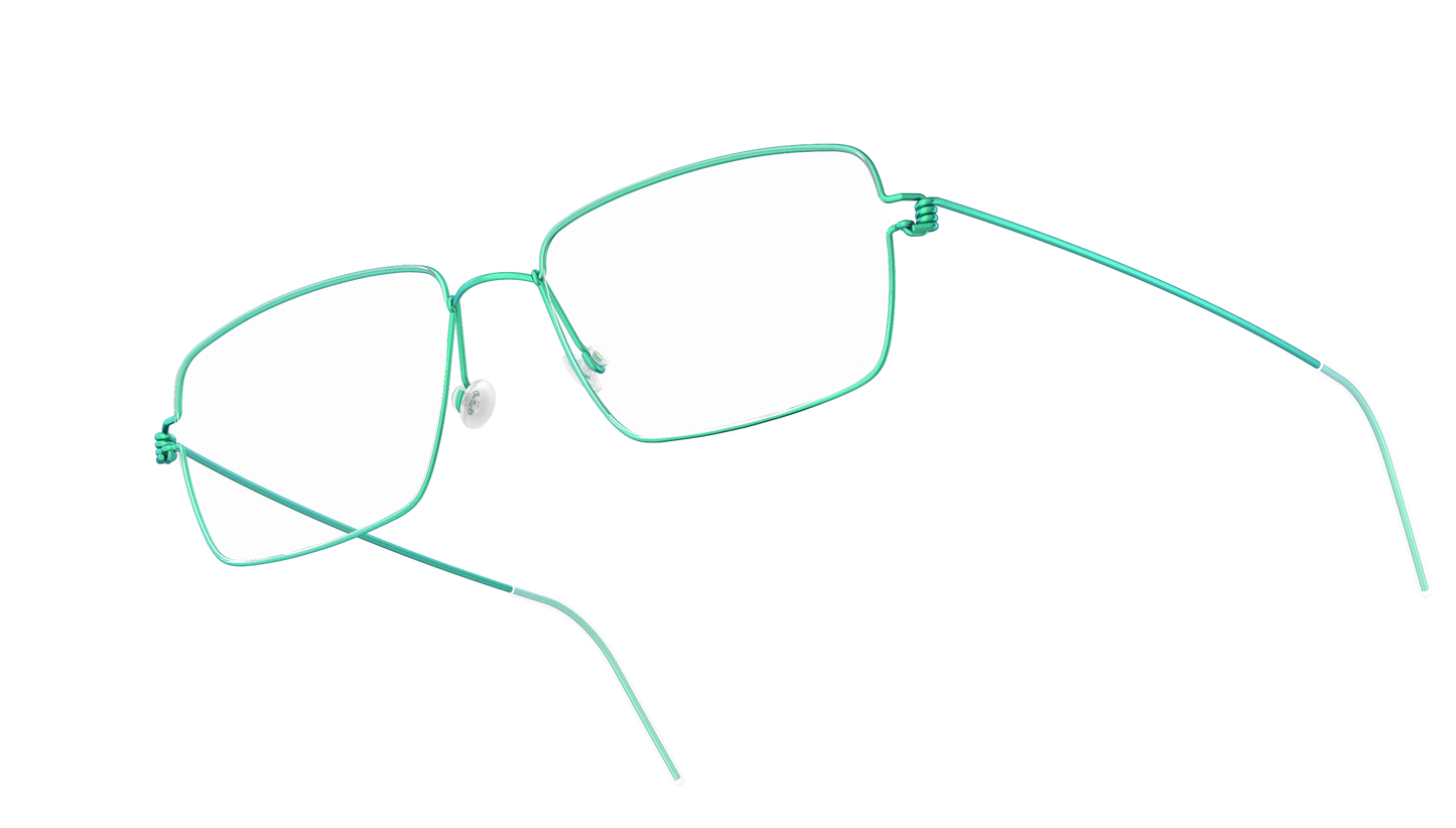 LINDBERG Air Titanium Rim Nikolaj — Teal — titanium eyeglasses — angled three-quarter view — official product render