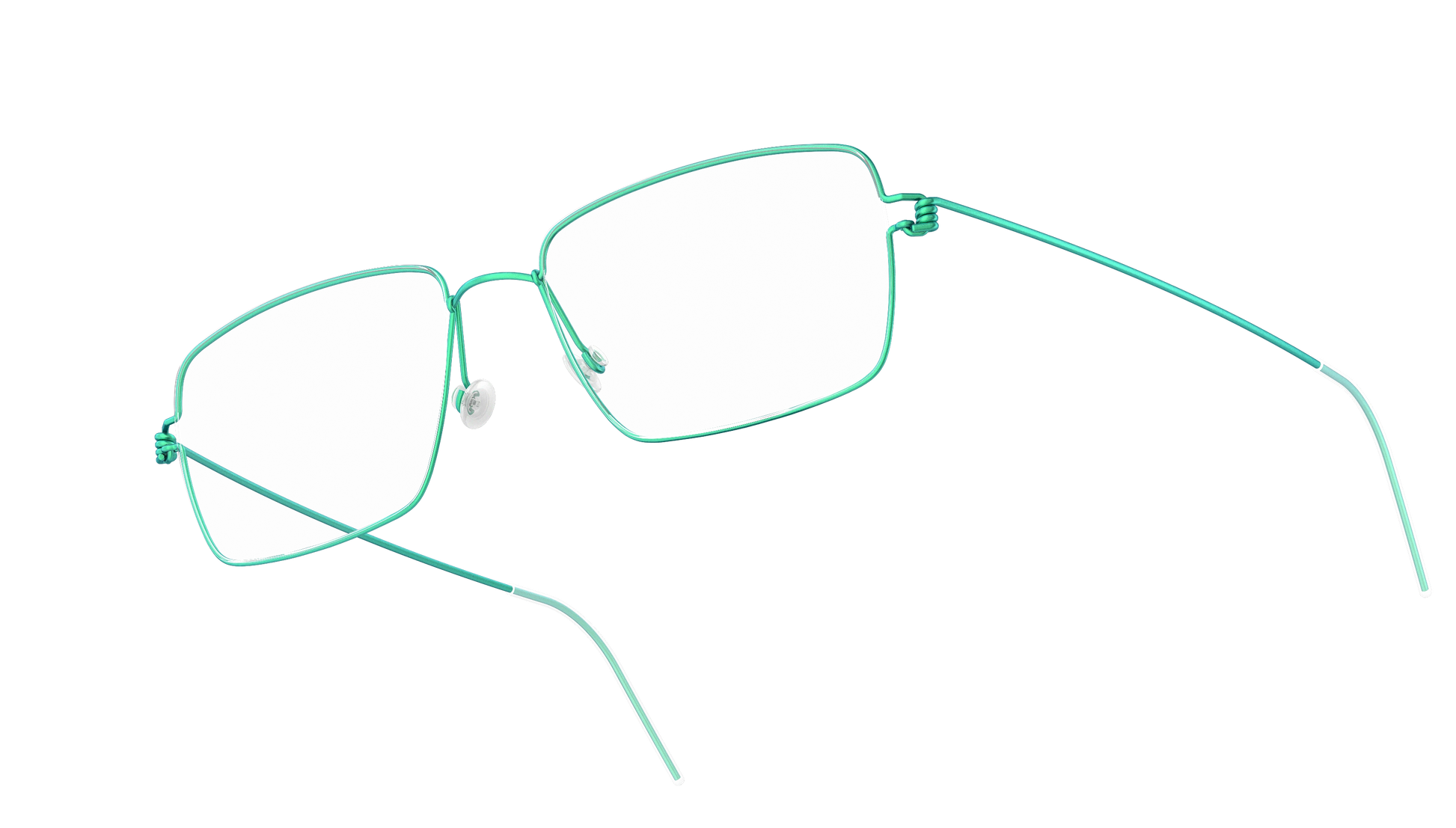LINDBERG Air Titanium Rim Nikolaj — Teal — titanium eyeglasses — angled three-quarter view — official product render